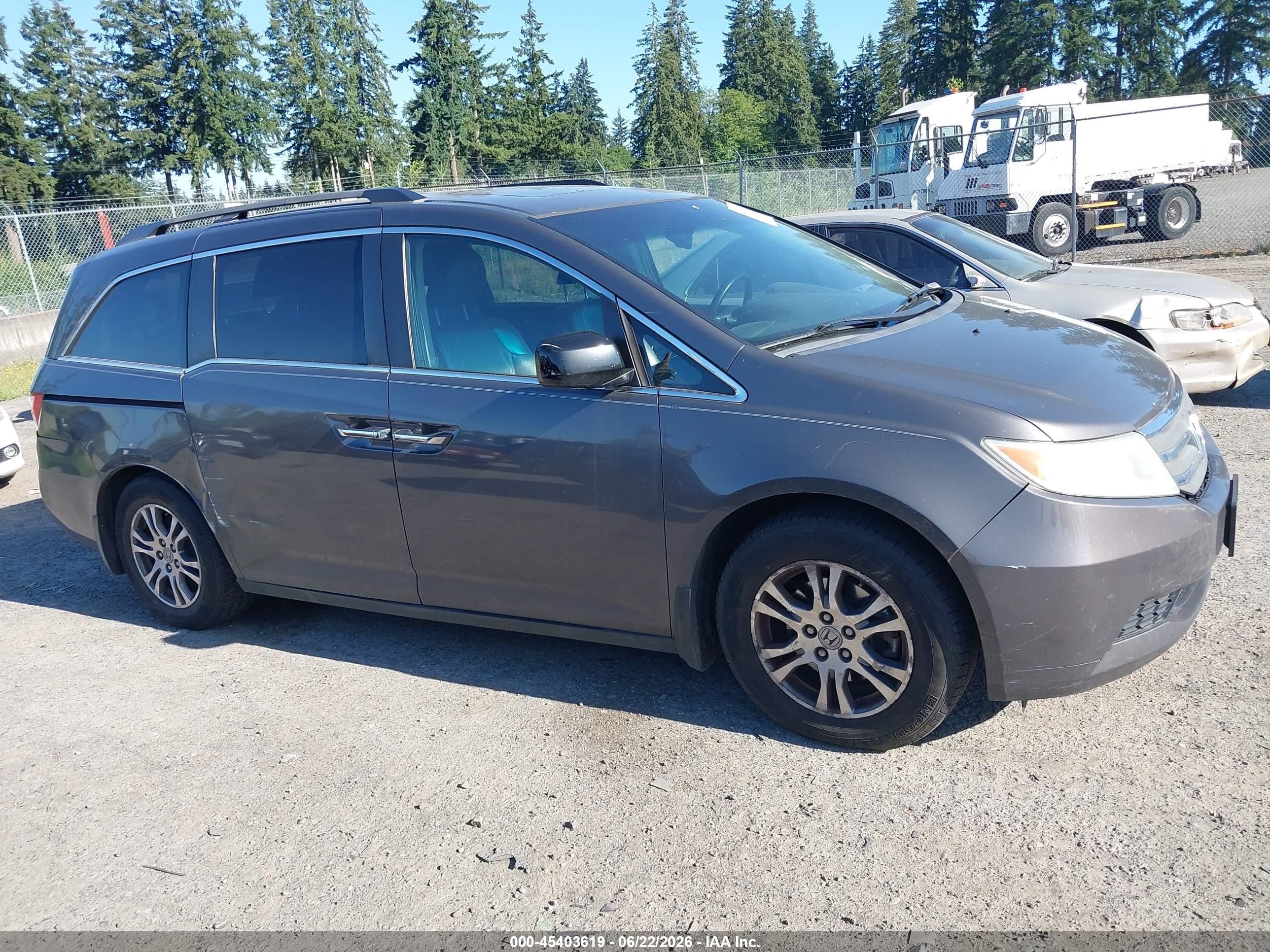 2012 Honda Odyssey Ex-l Gray vin: 5FNRL5H60CB126935