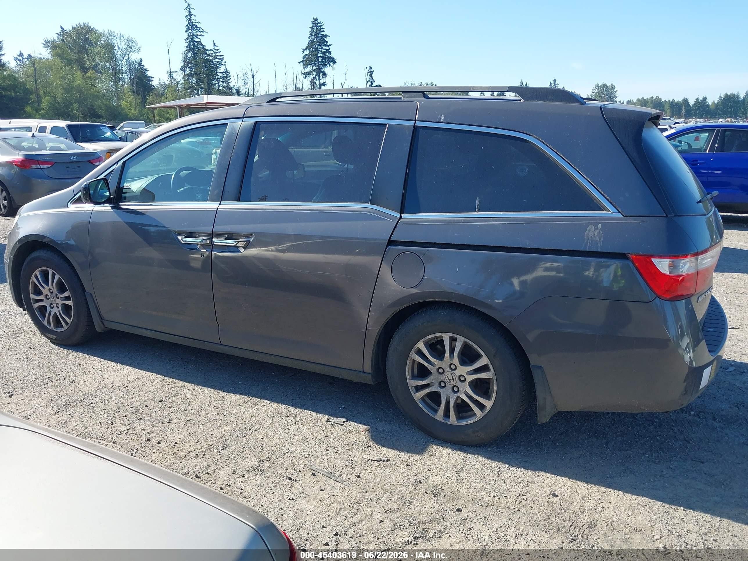 2012 Honda Odyssey Ex-l Gray vin: 5FNRL5H60CB126935