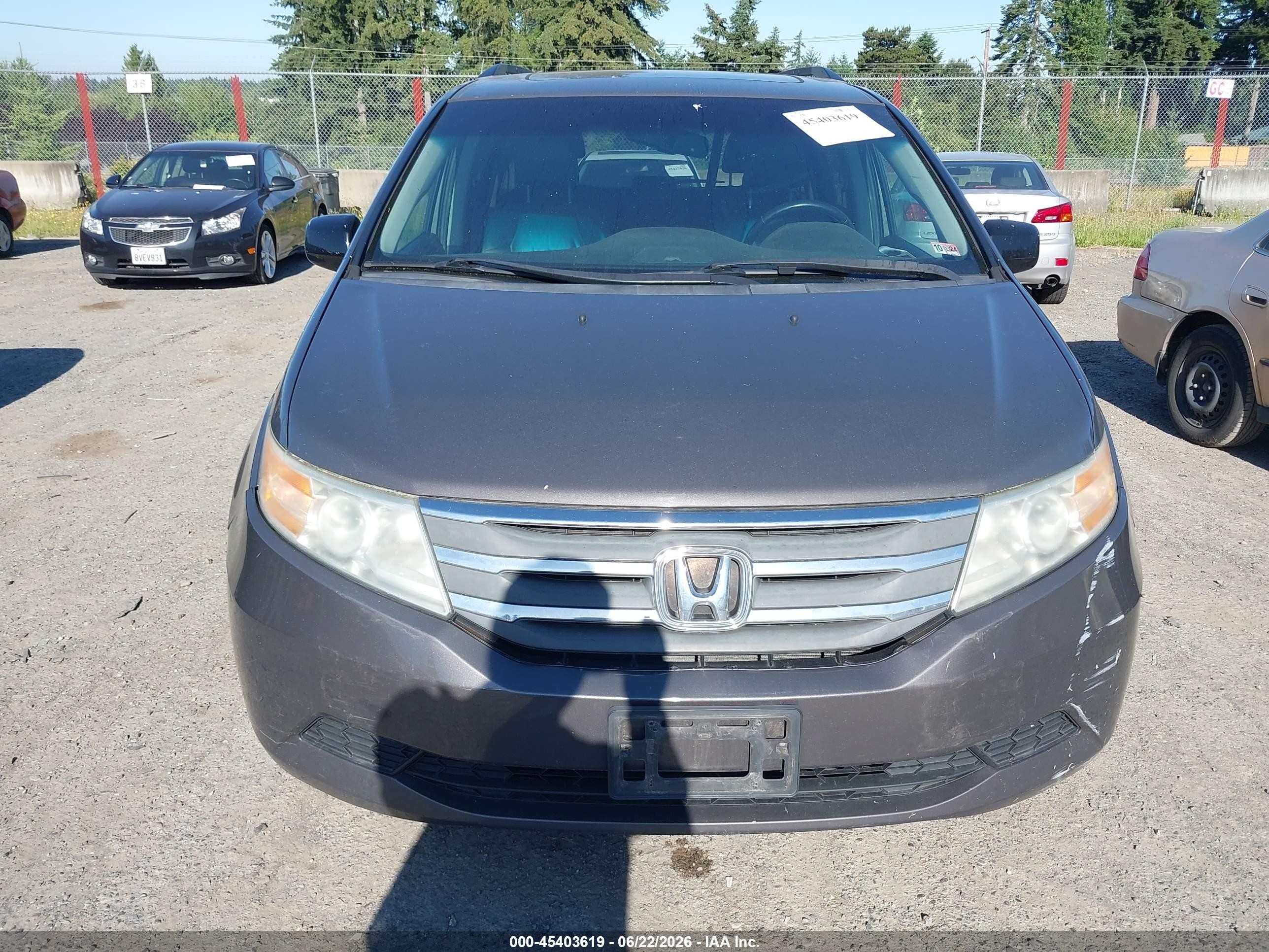 2012 Honda Odyssey Ex-l Gray vin: 5FNRL5H60CB126935