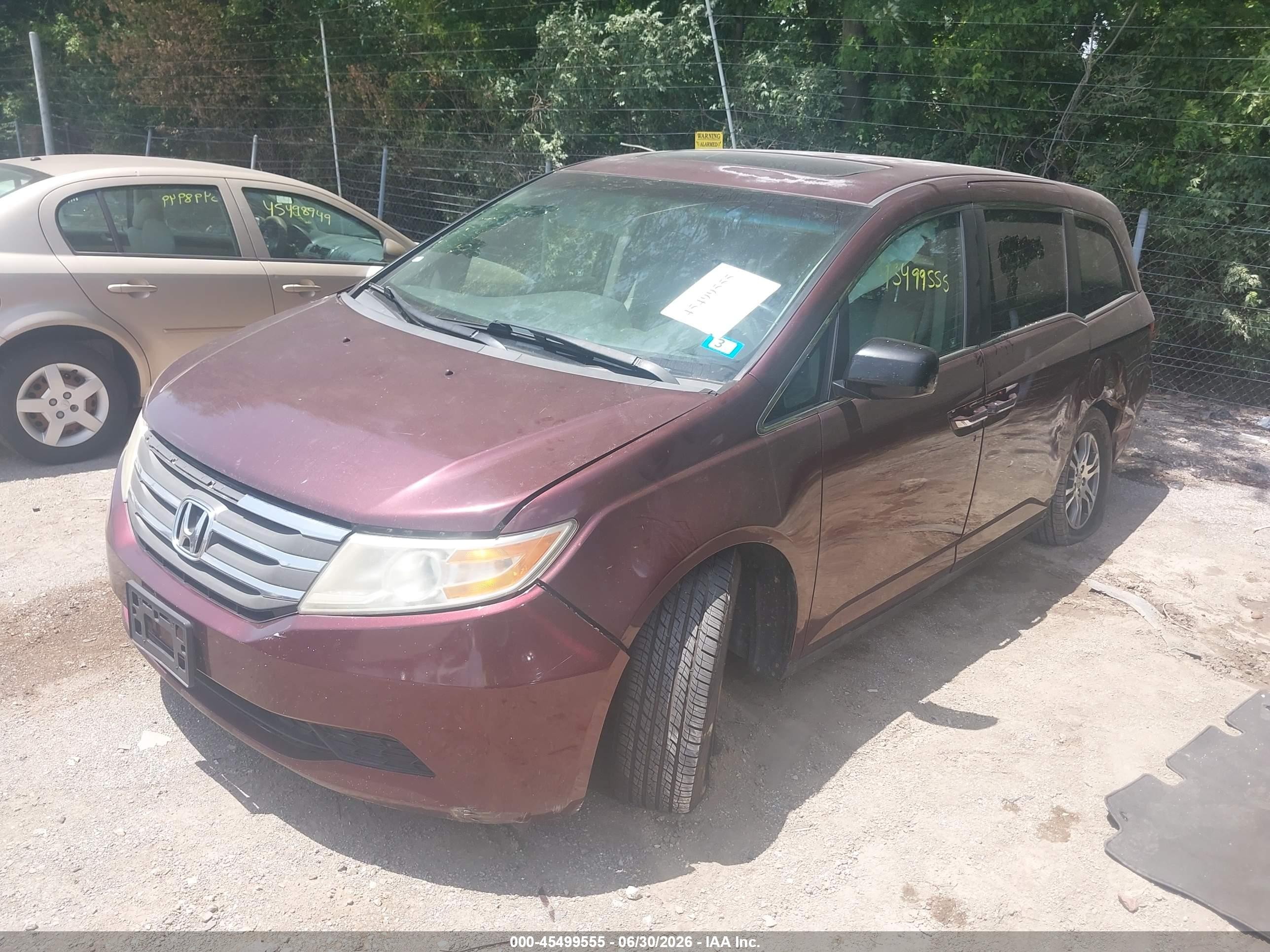 2012 Honda Odyssey Ex-l Maroon vin: 5FNRL5H60CB136607