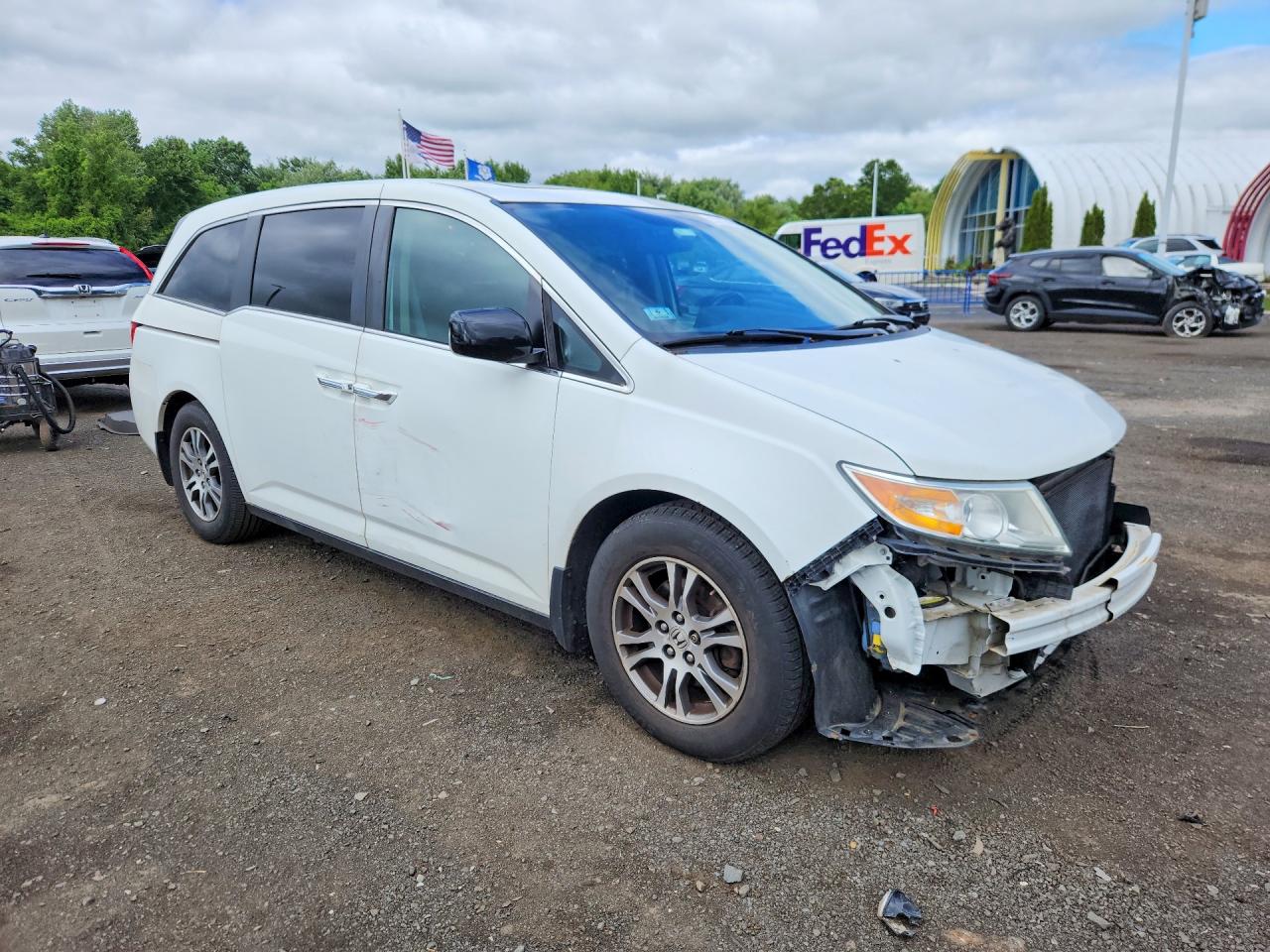 2013 Honda Odyssey Exl White vin: 5FNRL5H60DB013522