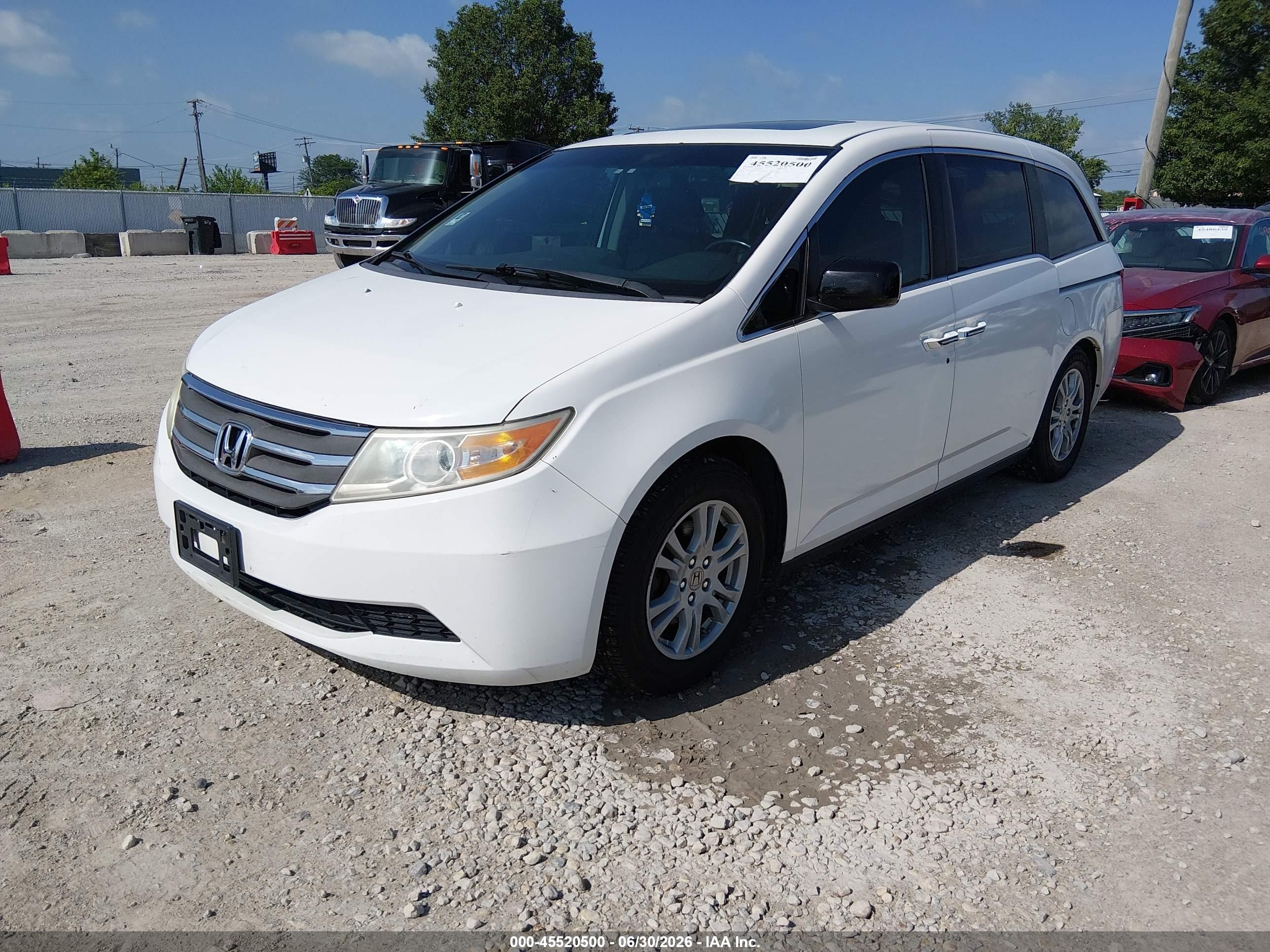 2013 Honda Odyssey Ex-l White vin: 5FNRL5H60DB014363