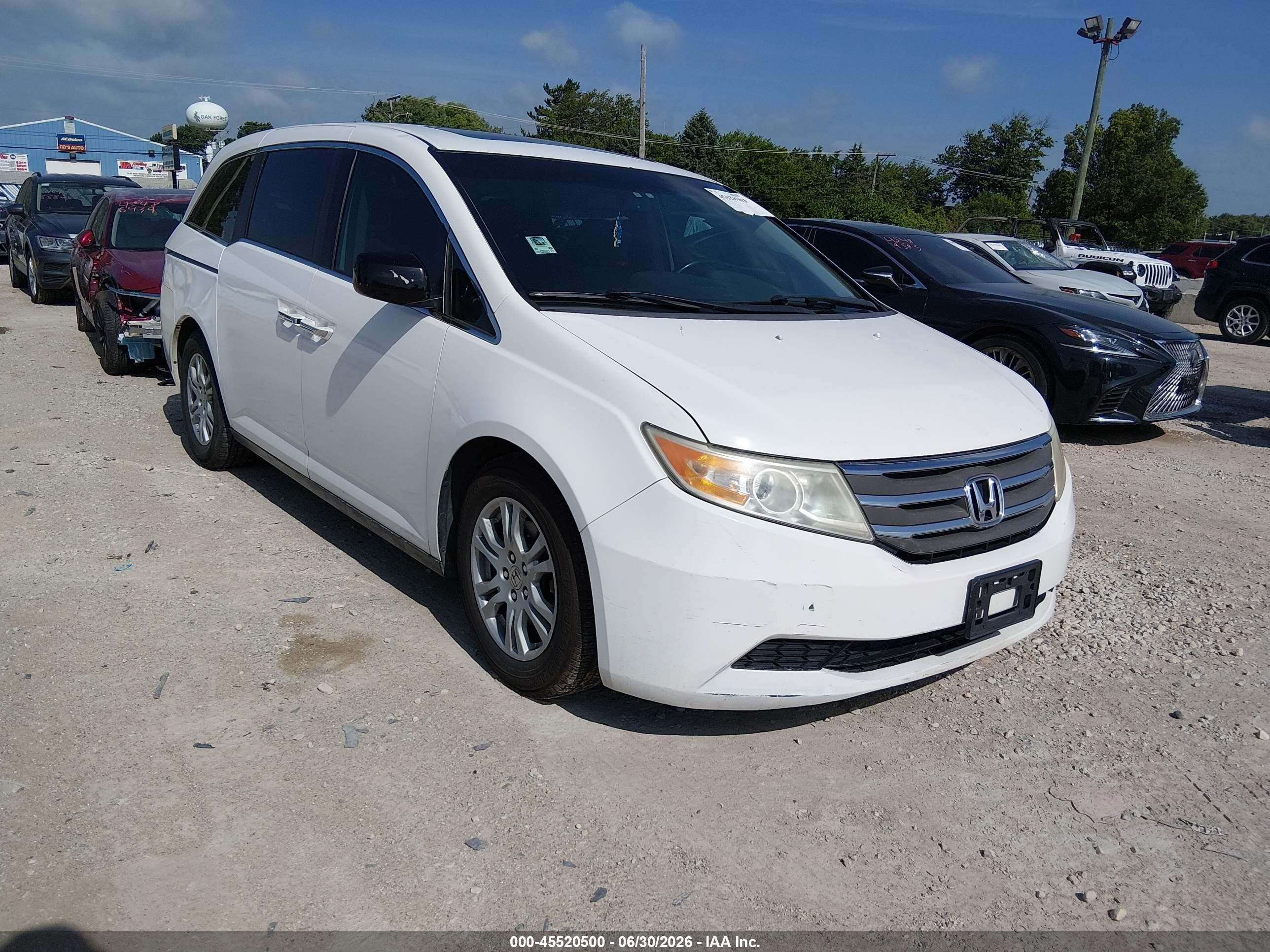 2013 Honda Odyssey Ex-l White vin: 5FNRL5H60DB014363
