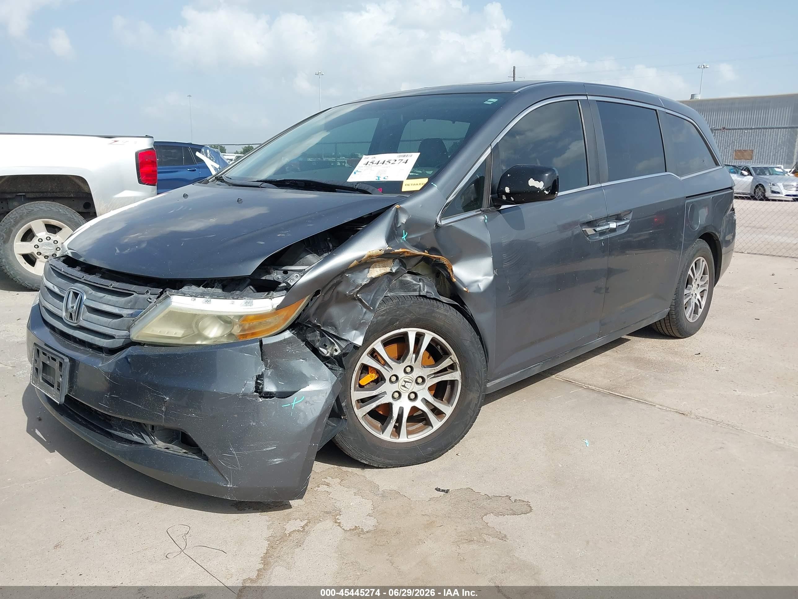 2013 Honda Odyssey Ex-l Серый vin: 5FNRL5H60DB015108
