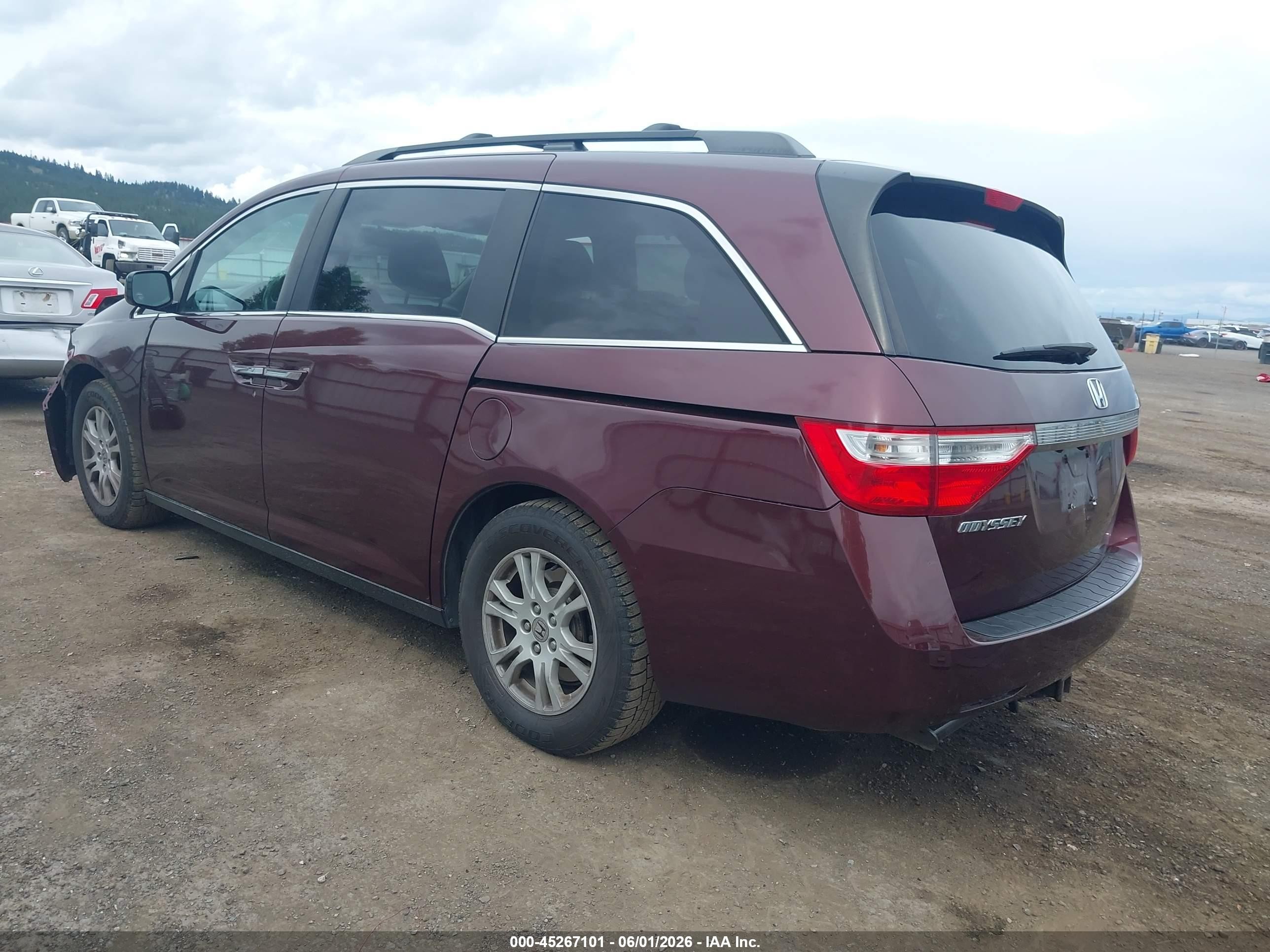 2013 Honda Odyssey Ex-l Maroon vin: 5FNRL5H60DB025671