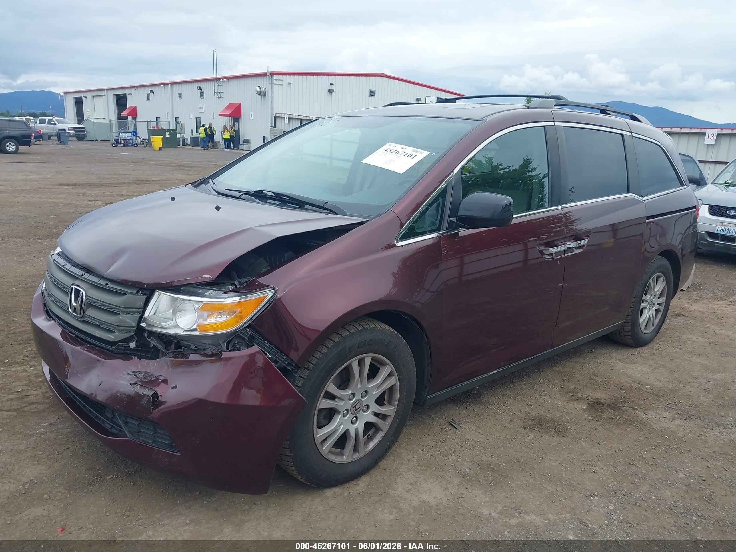 2013 Honda Odyssey Ex-l Maroon vin: 5FNRL5H60DB025671