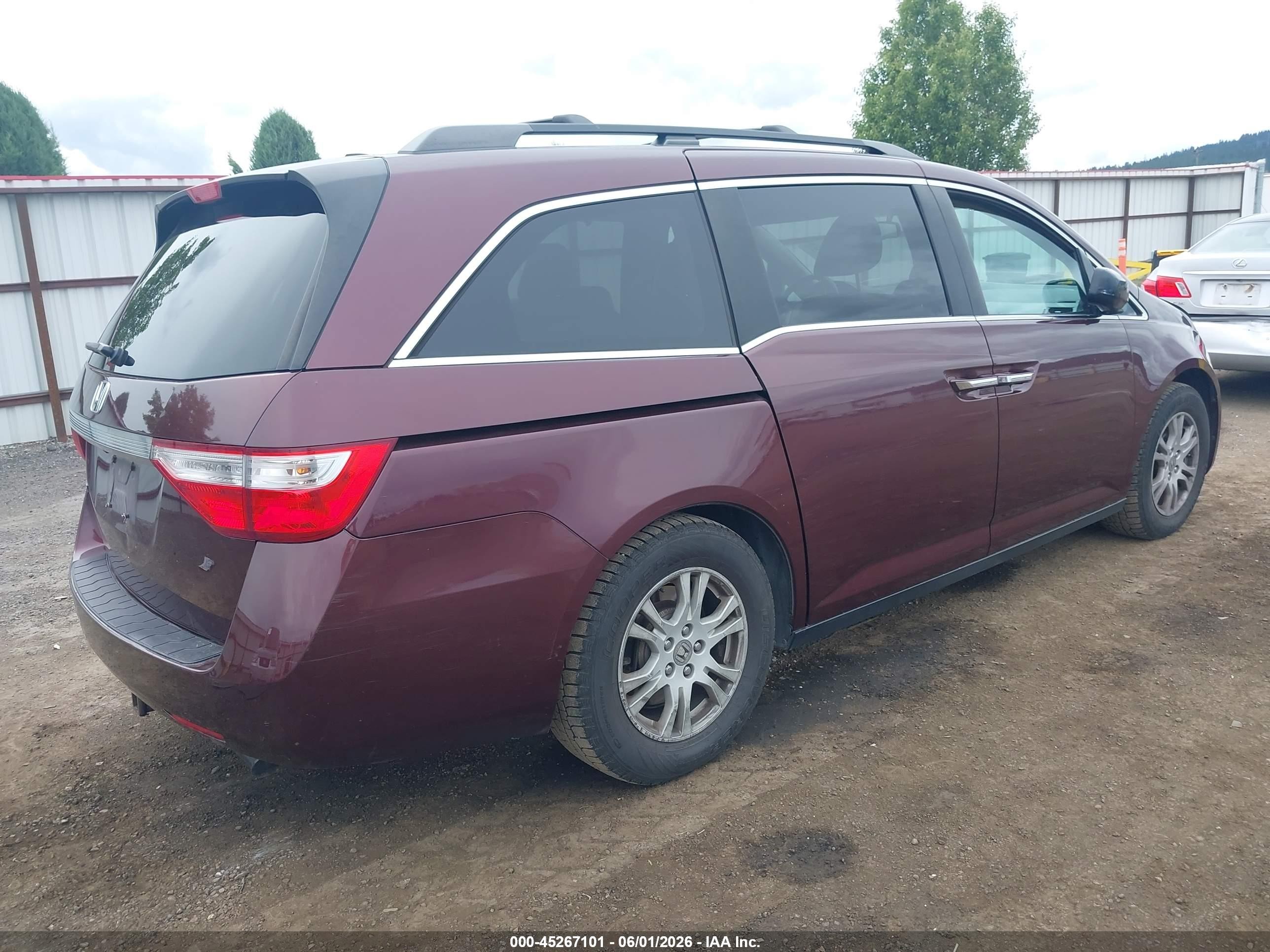 2013 Honda Odyssey Ex-l Maroon vin: 5FNRL5H60DB025671