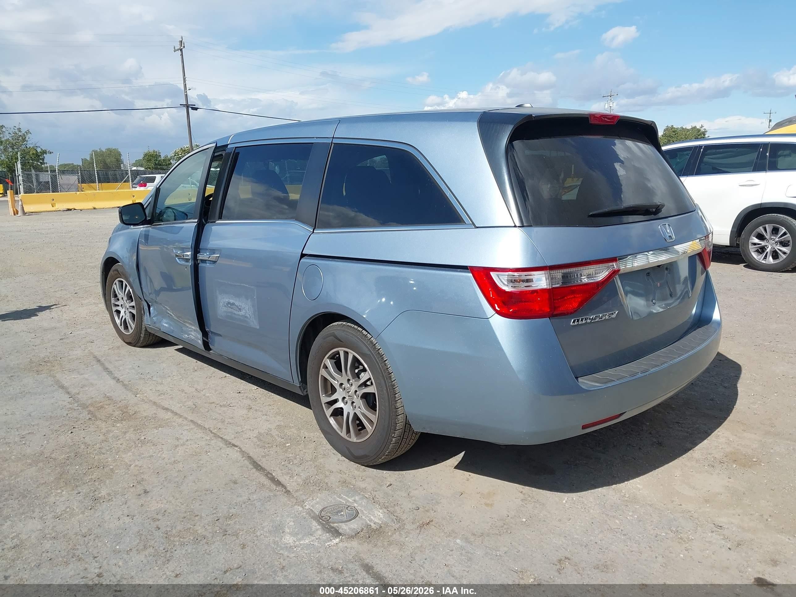 2013 Honda Odyssey Ex-l Light Blue vin: 5FNRL5H60DB058010