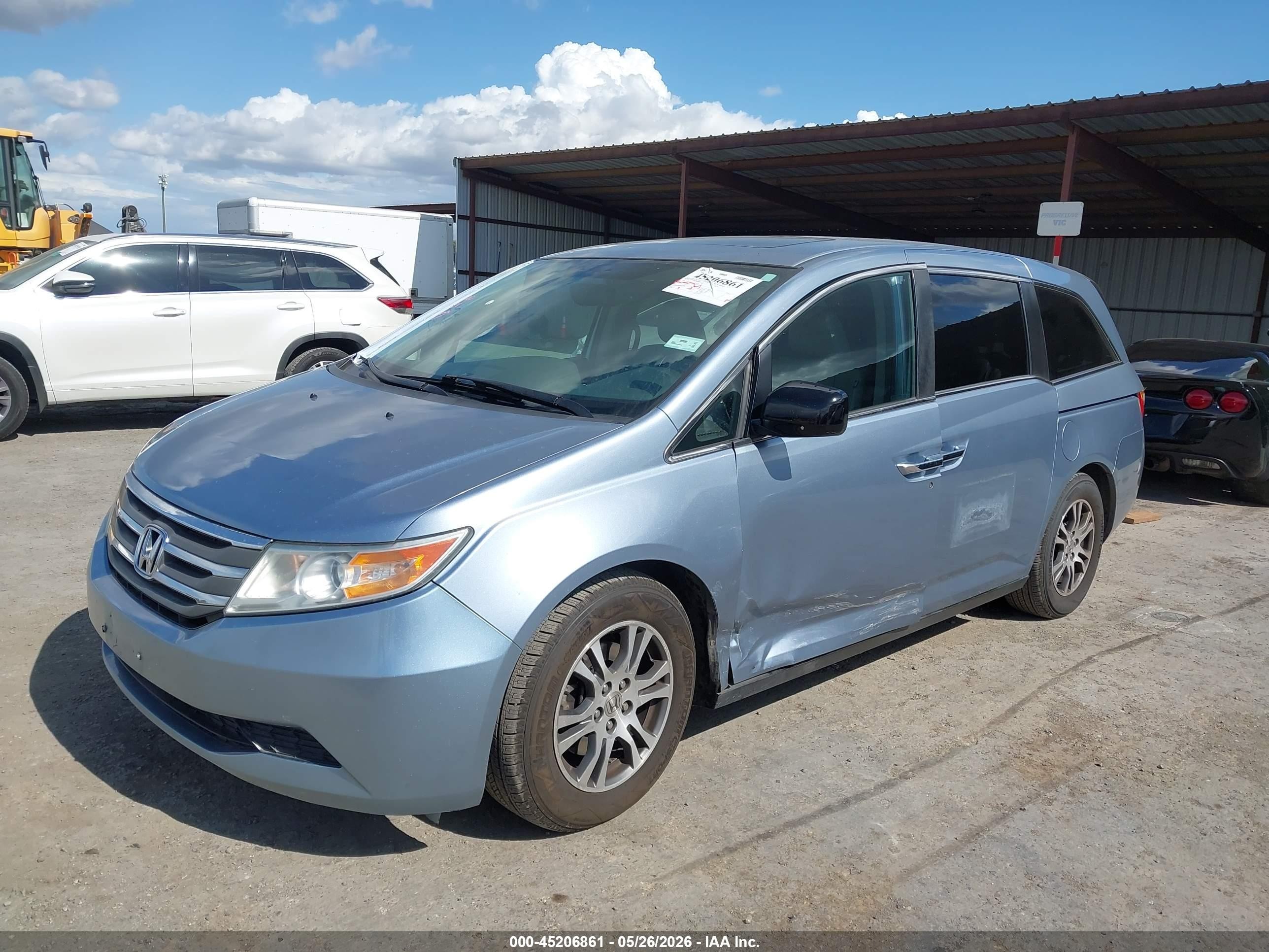 2013 Honda Odyssey Ex-l Light Blue vin: 5FNRL5H60DB058010