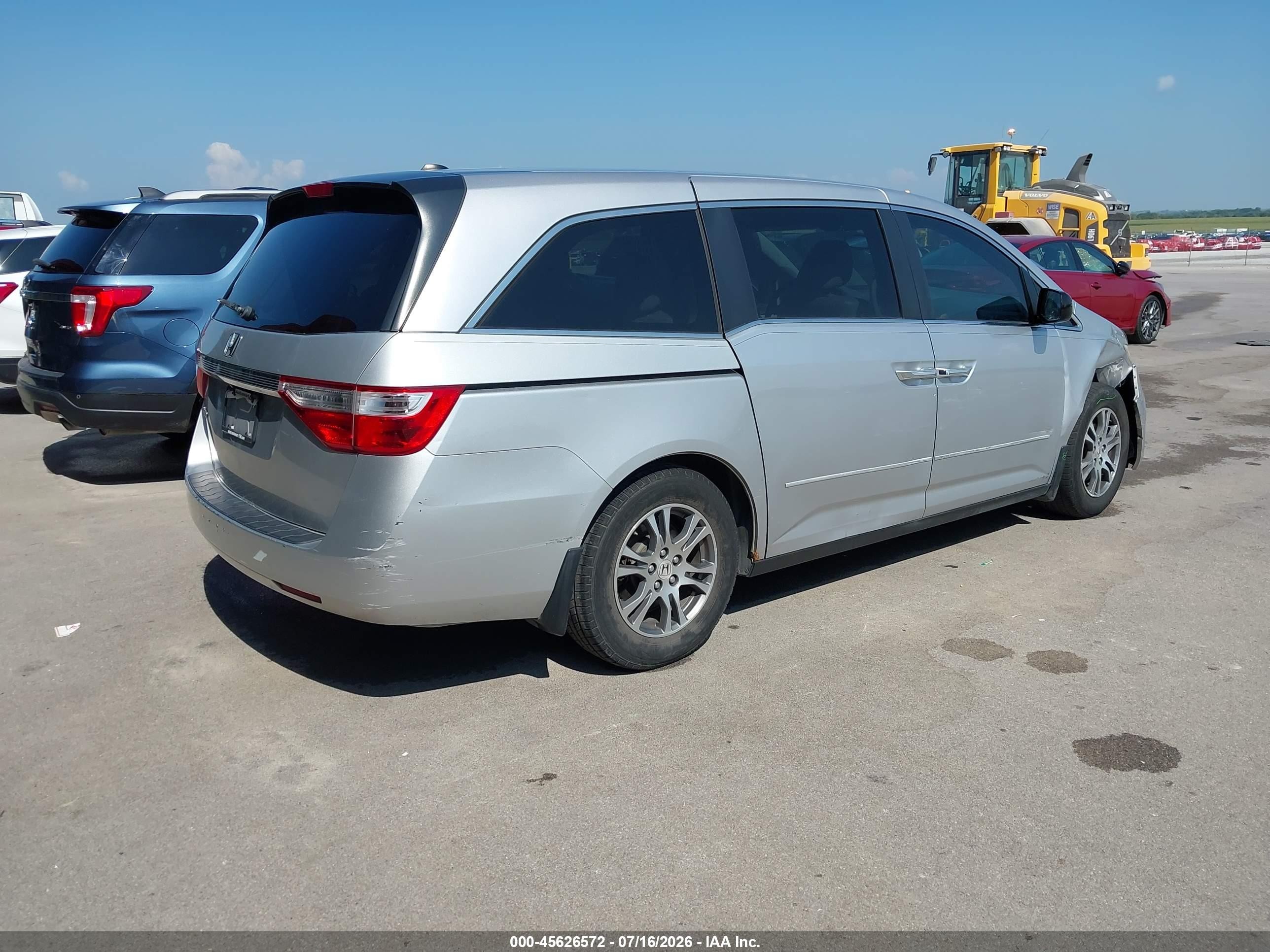 2013 Honda Odyssey Ex-l Silver vin: 5FNRL5H60DB064650