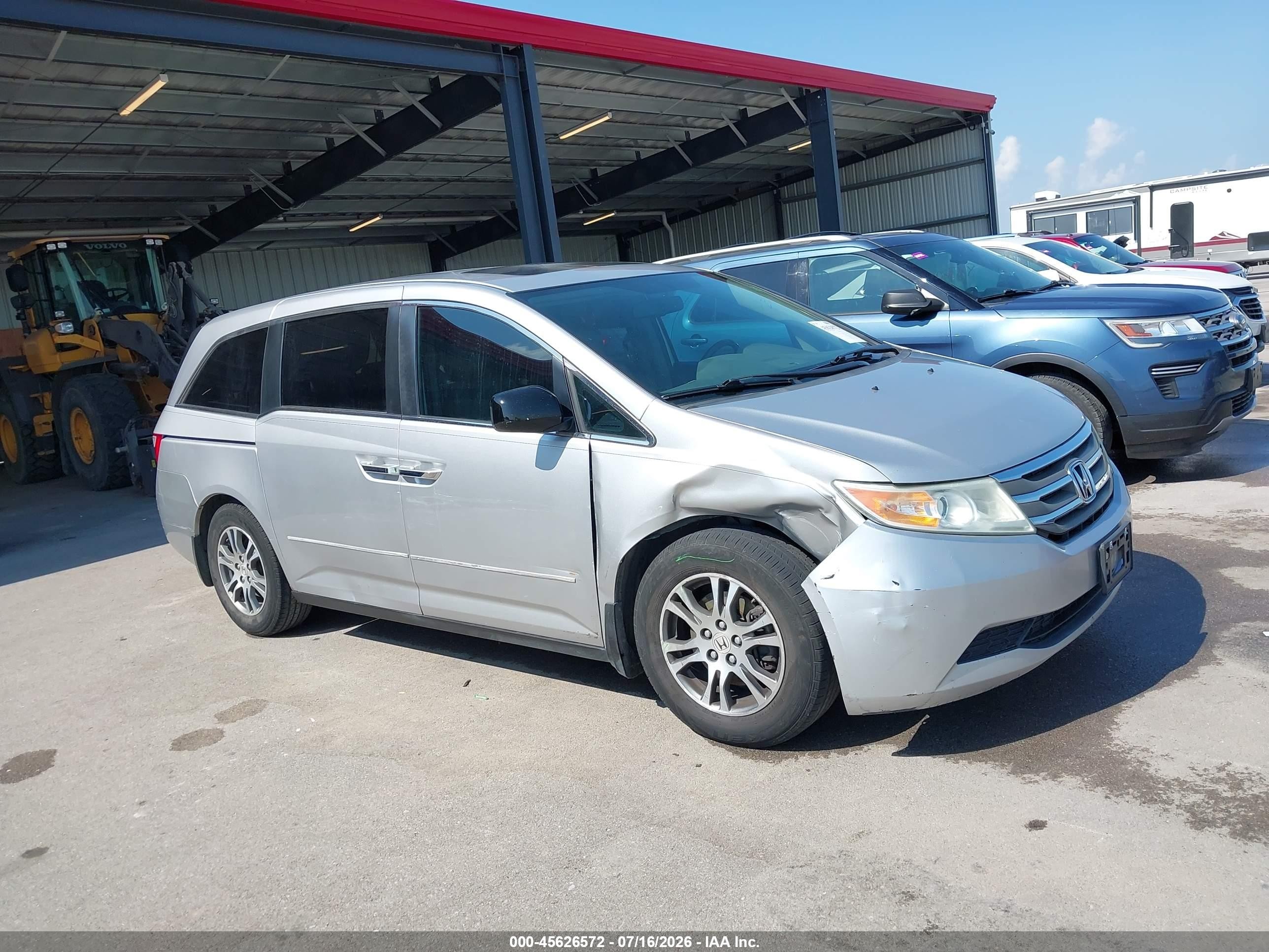 2013 Honda Odyssey Ex-l Silver vin: 5FNRL5H60DB064650