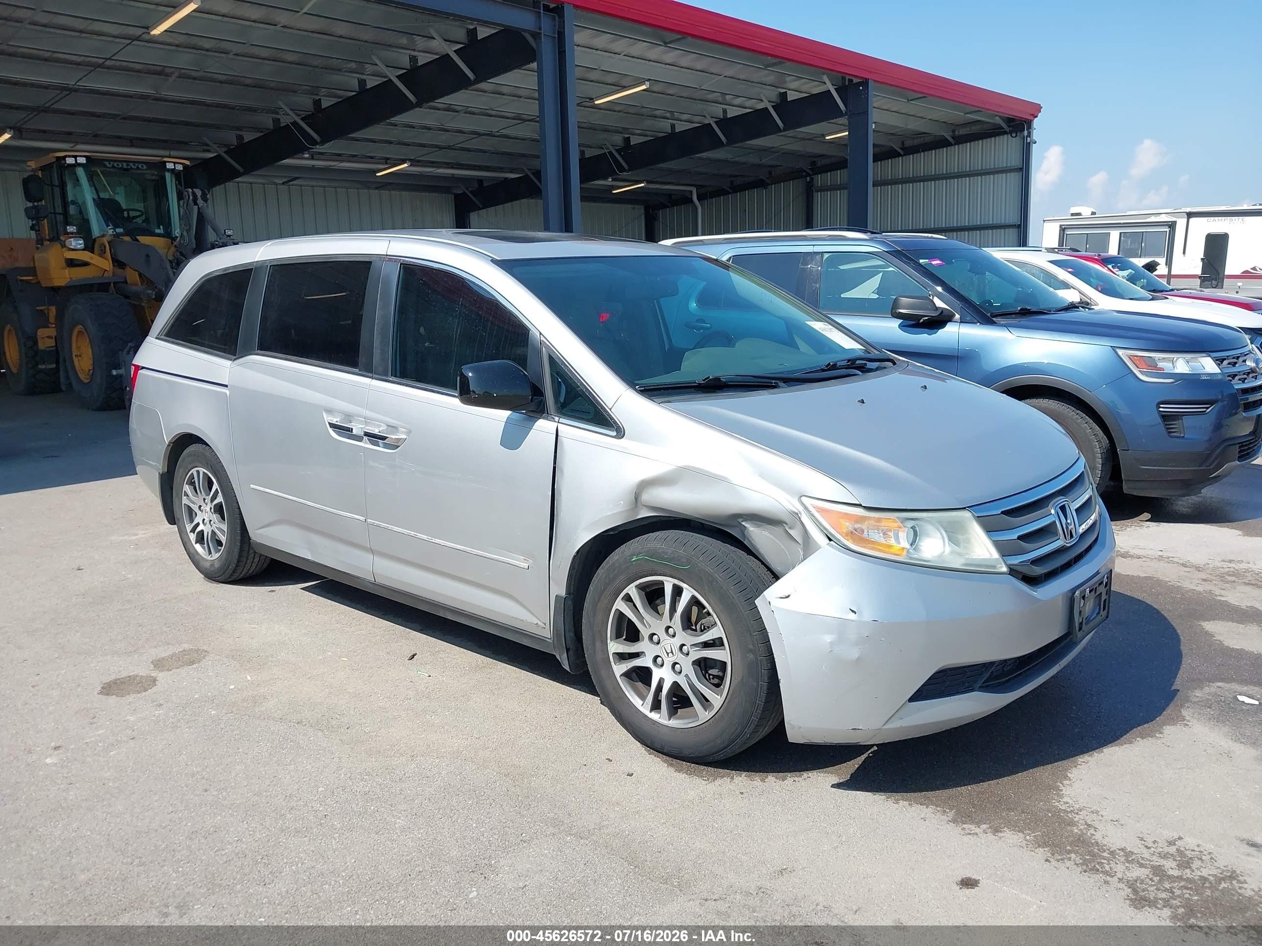 2013 Honda Odyssey Ex-l Silver vin: 5FNRL5H60DB064650