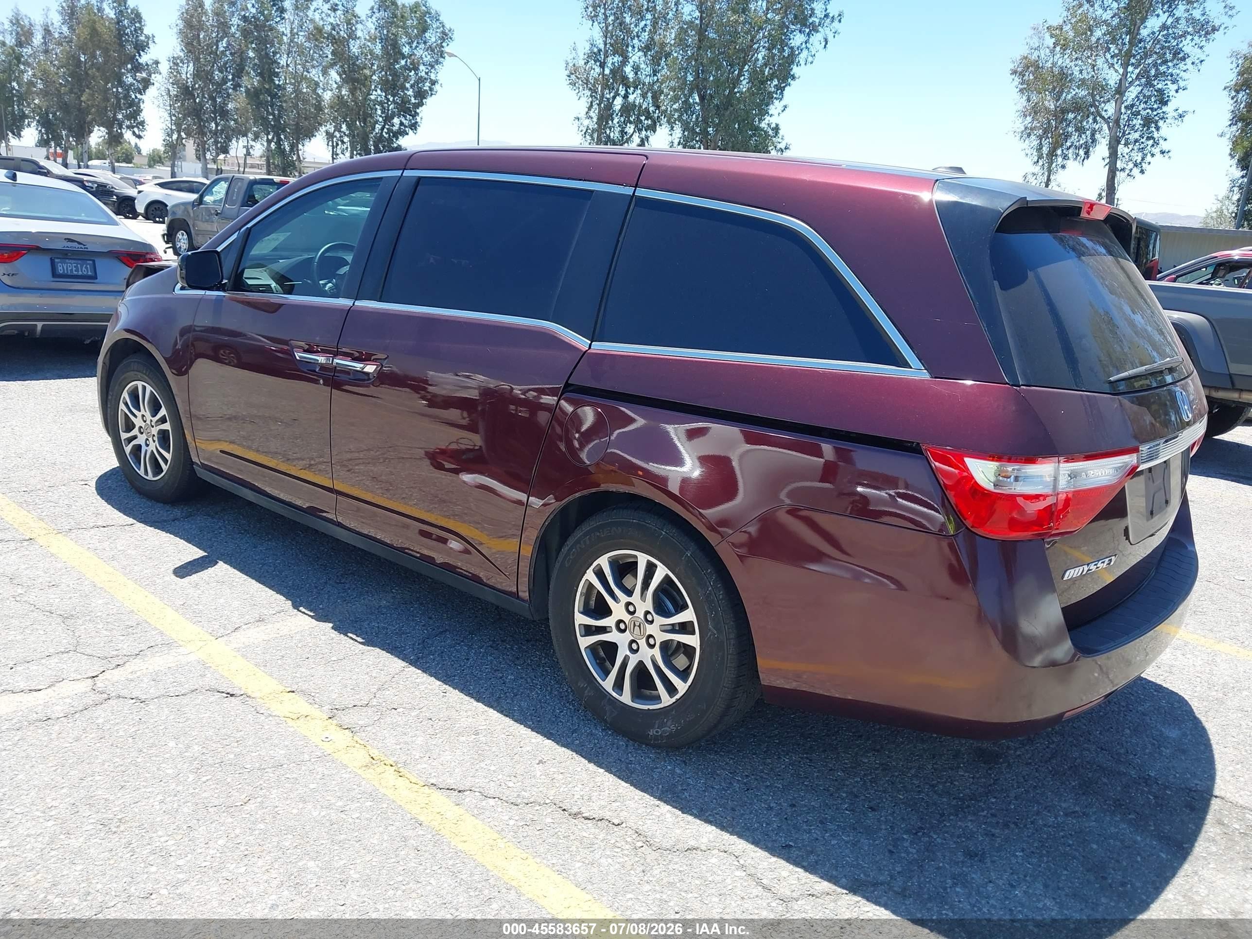 2013 Honda Odyssey Ex-l Burgundy vin: 5FNRL5H60DB091976