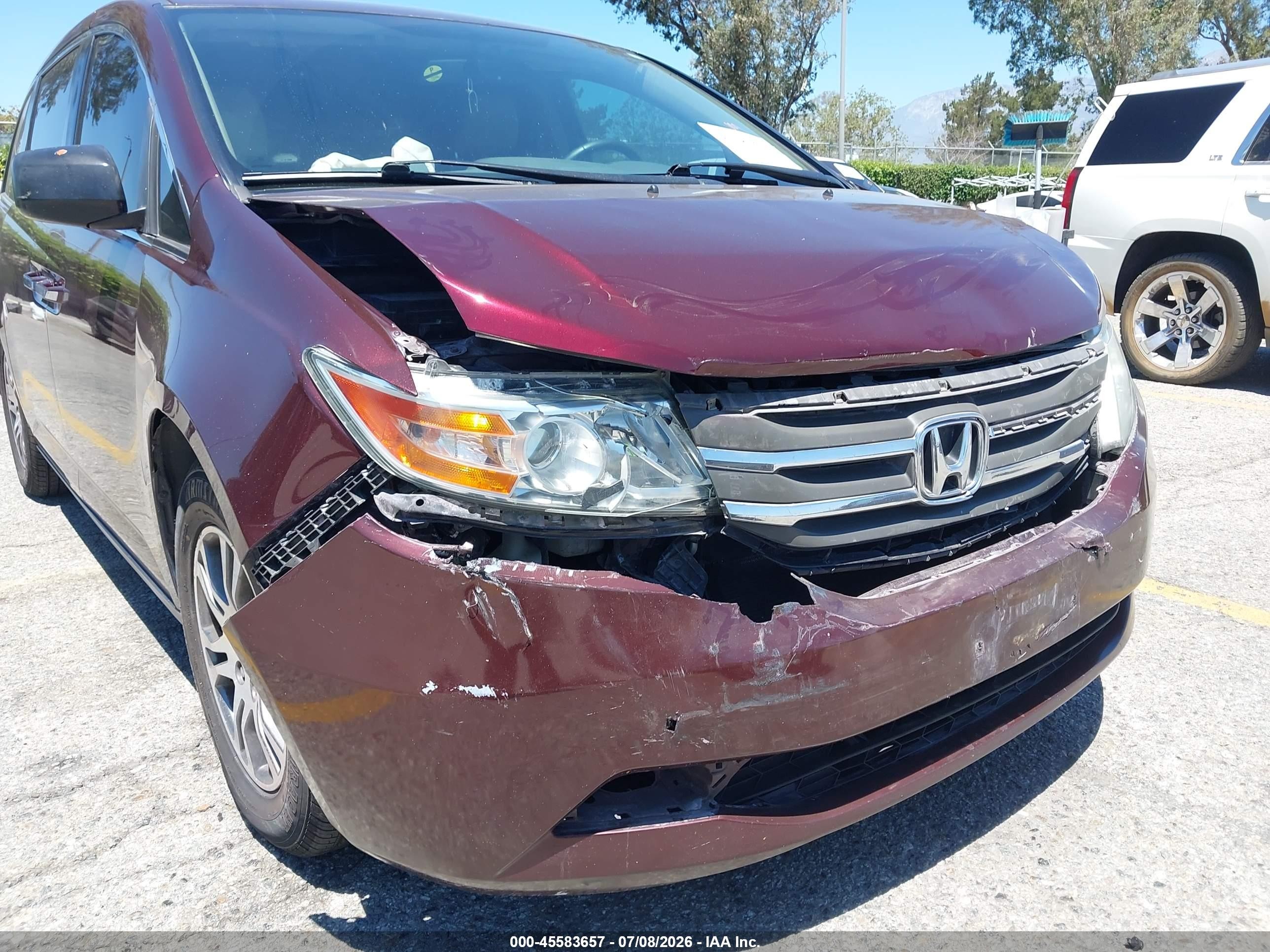 2013 Honda Odyssey Ex-l Burgundy vin: 5FNRL5H60DB091976
