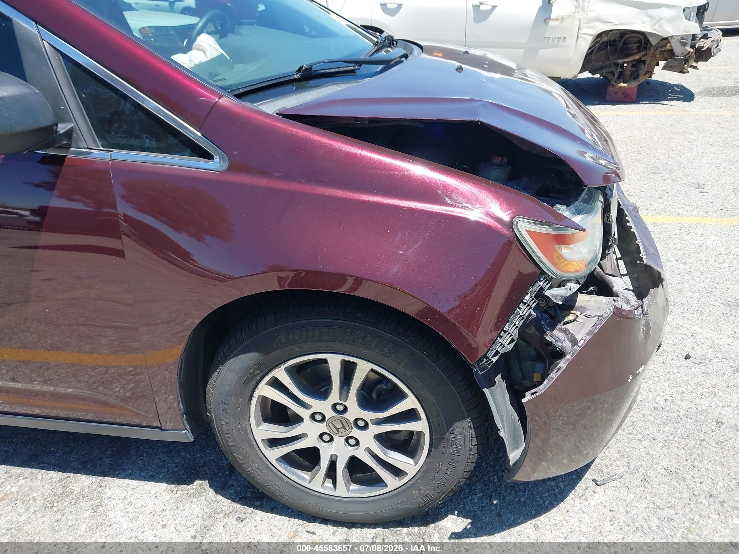 2013 Honda Odyssey Ex-l Burgundy vin: 5FNRL5H60DB091976