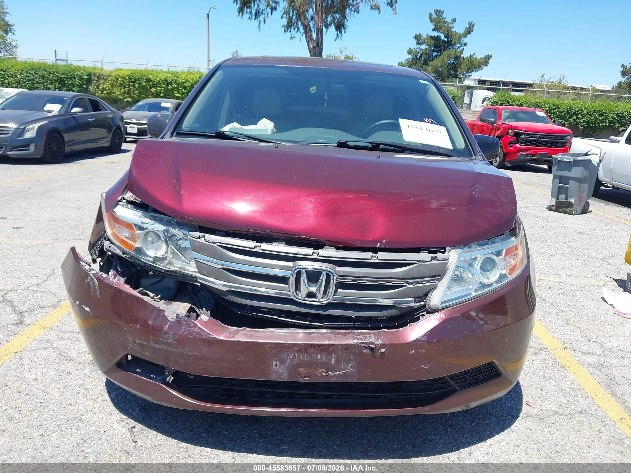 2013 Honda Odyssey Ex-l Burgundy vin: 5FNRL5H60DB091976