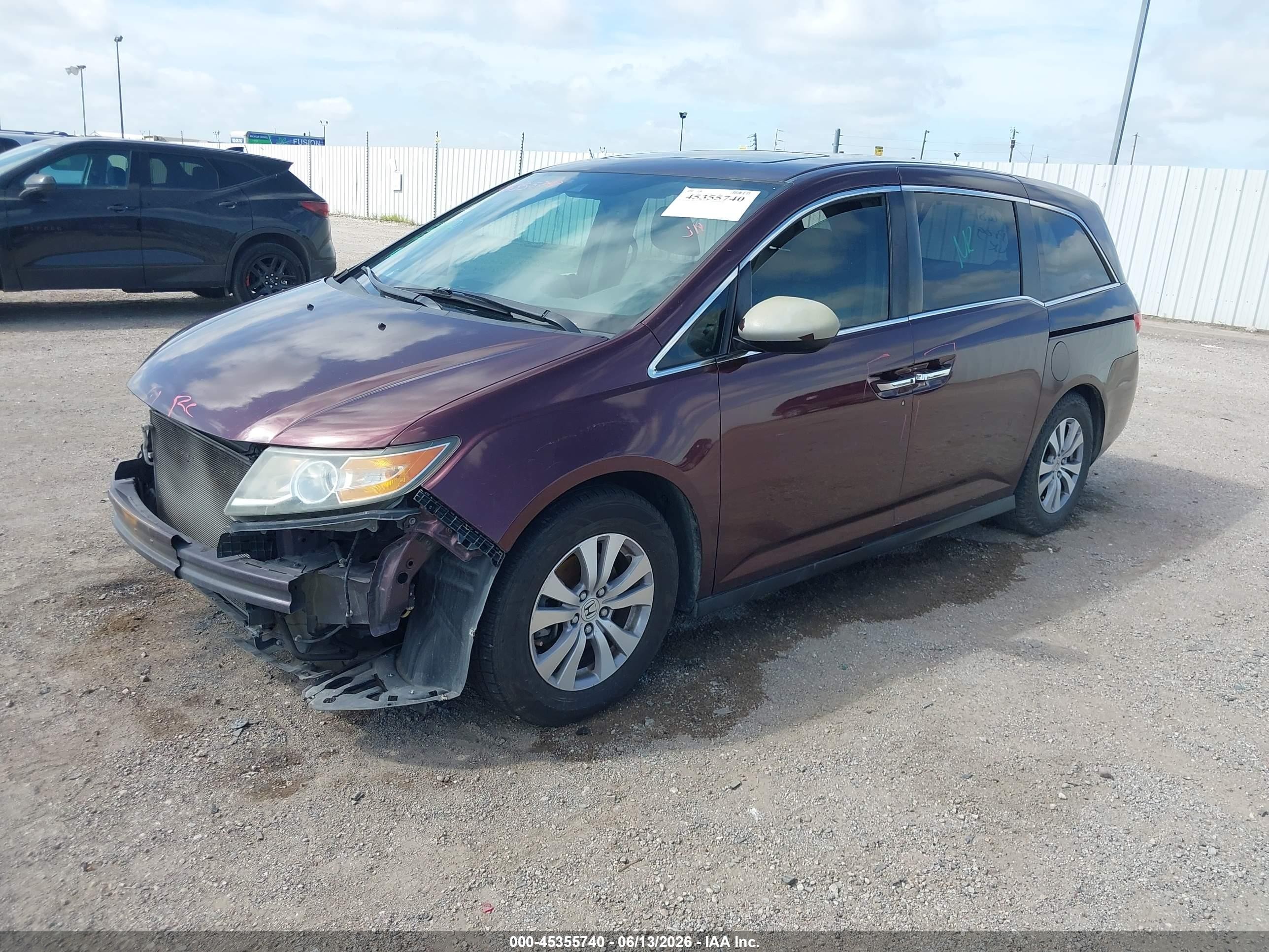 2014 Honda Odyssey Ex-l Purple vin: 5FNRL5H60EB049941