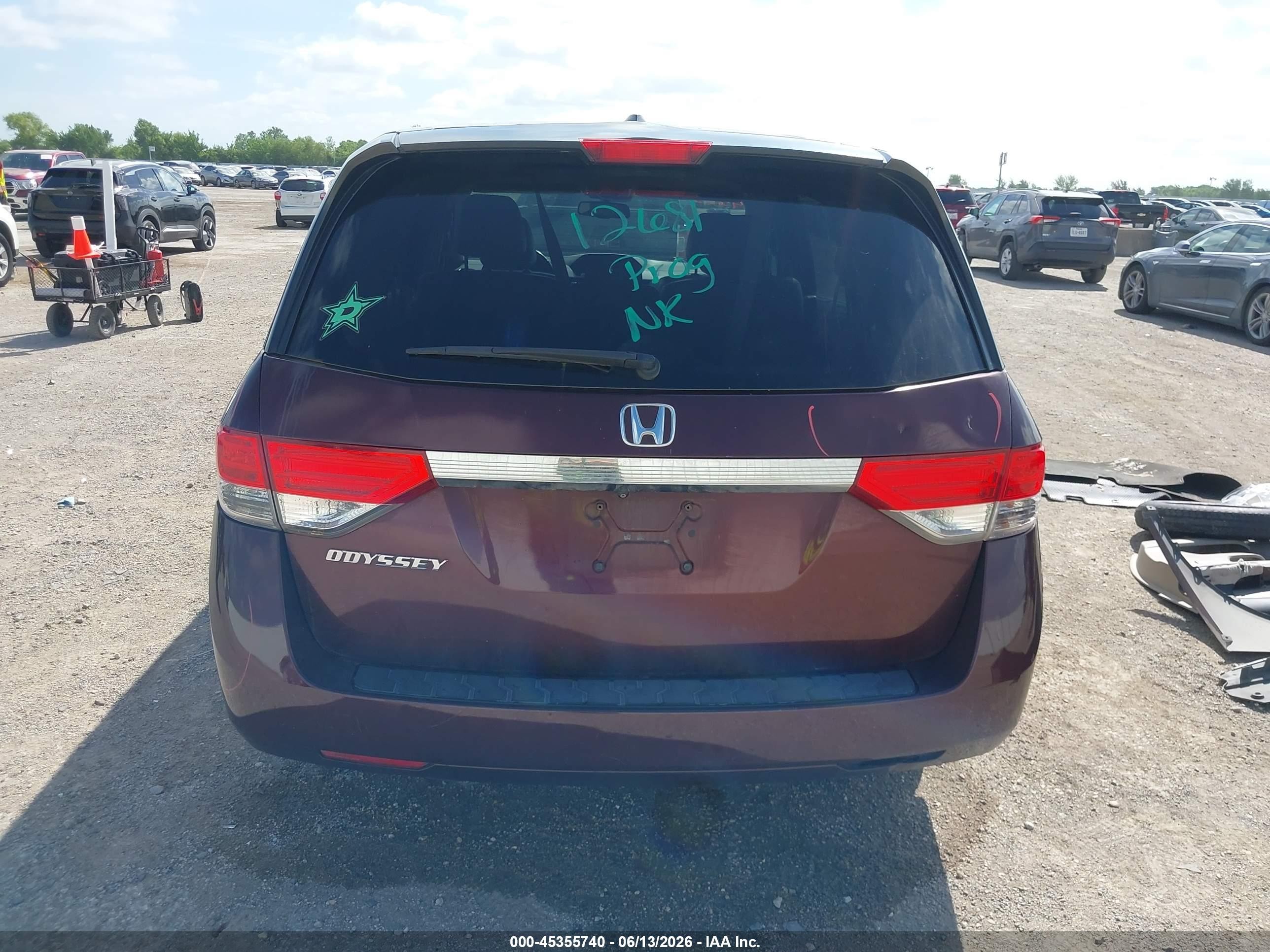 2014 Honda Odyssey Ex-l Purple vin: 5FNRL5H60EB049941