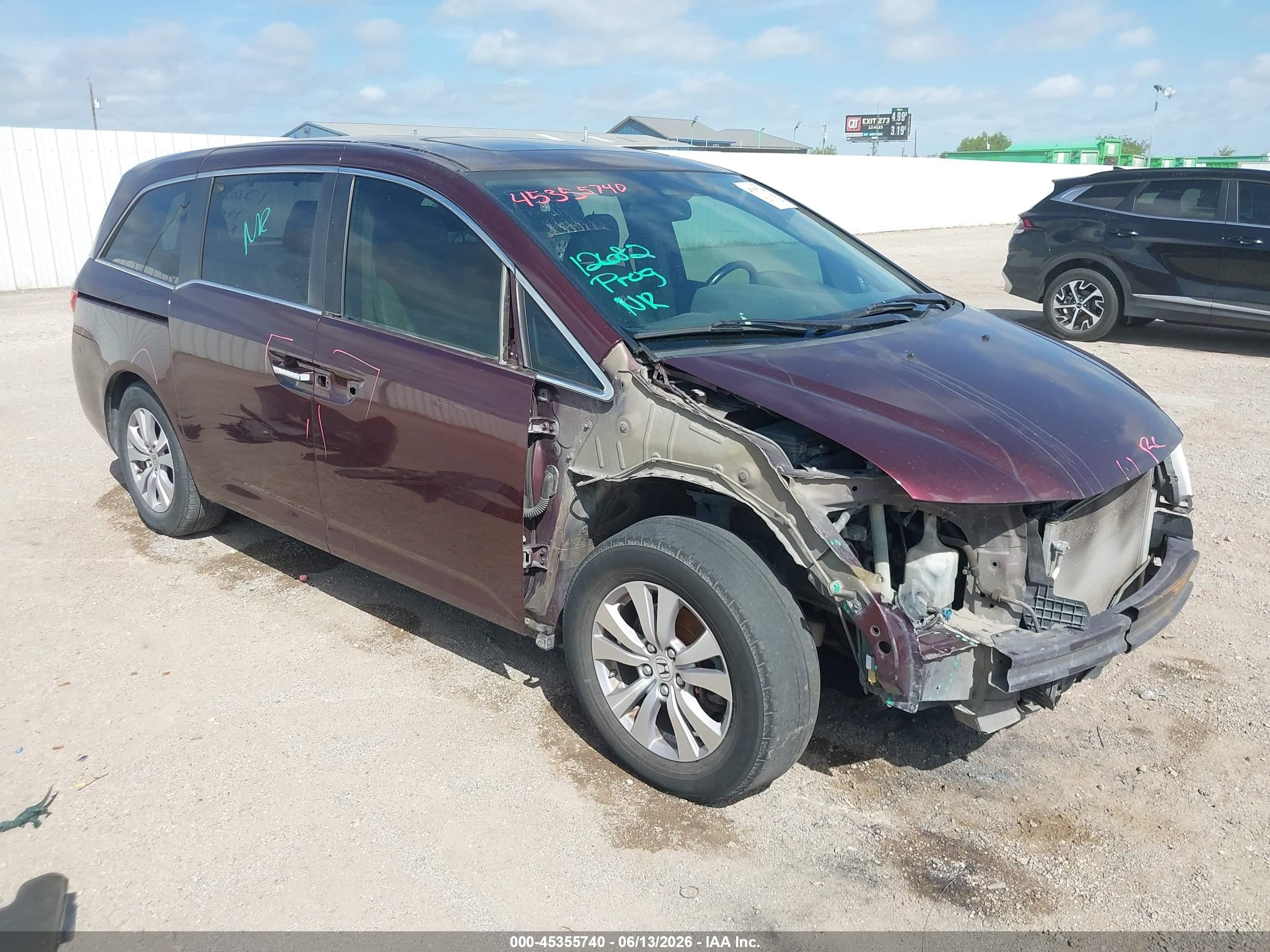 2014 Honda Odyssey Ex-l Purple vin: 5FNRL5H60EB049941