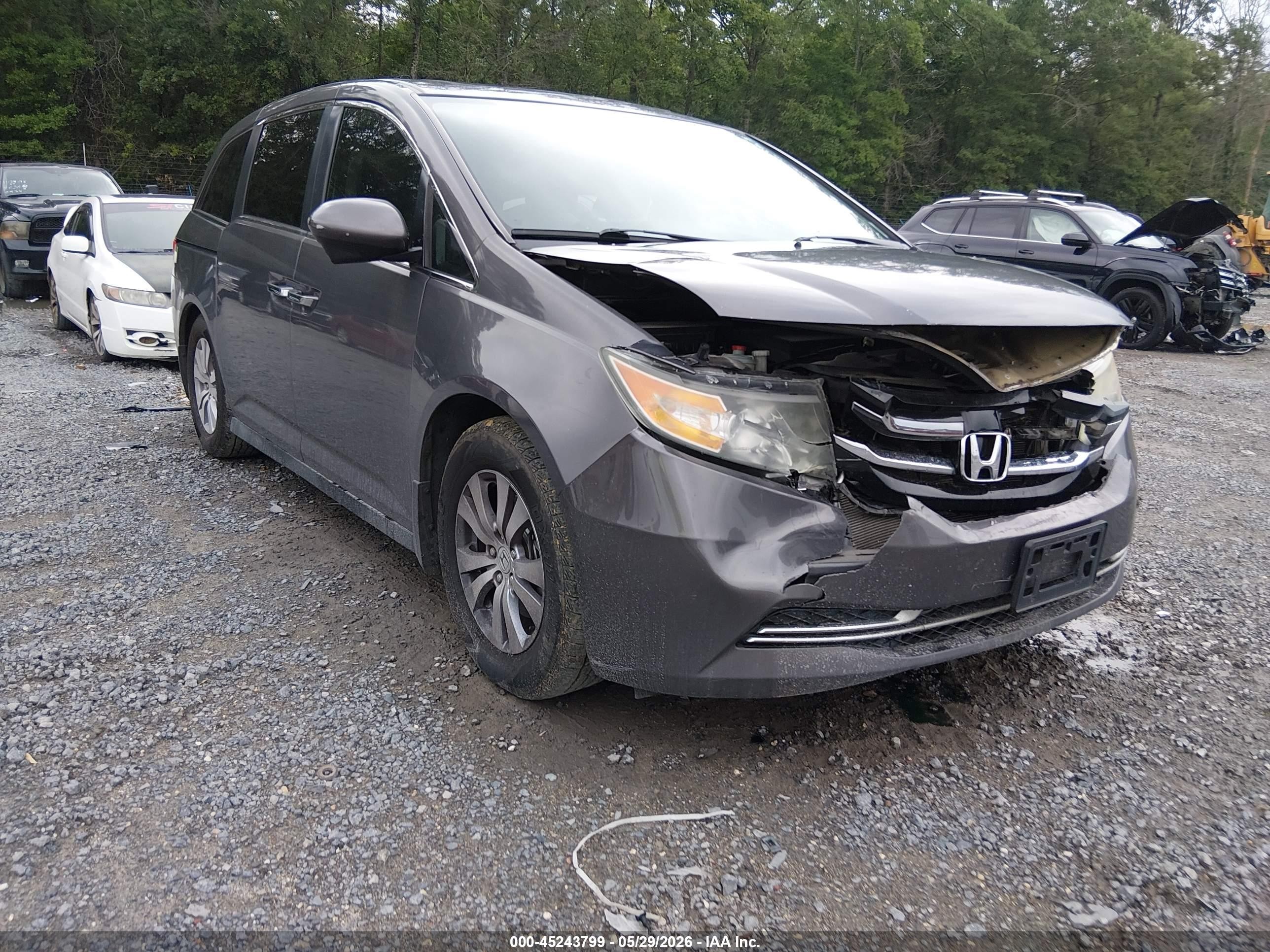 2014 Honda Odyssey Ex-l Gray vin: 5FNRL5H60EB052371