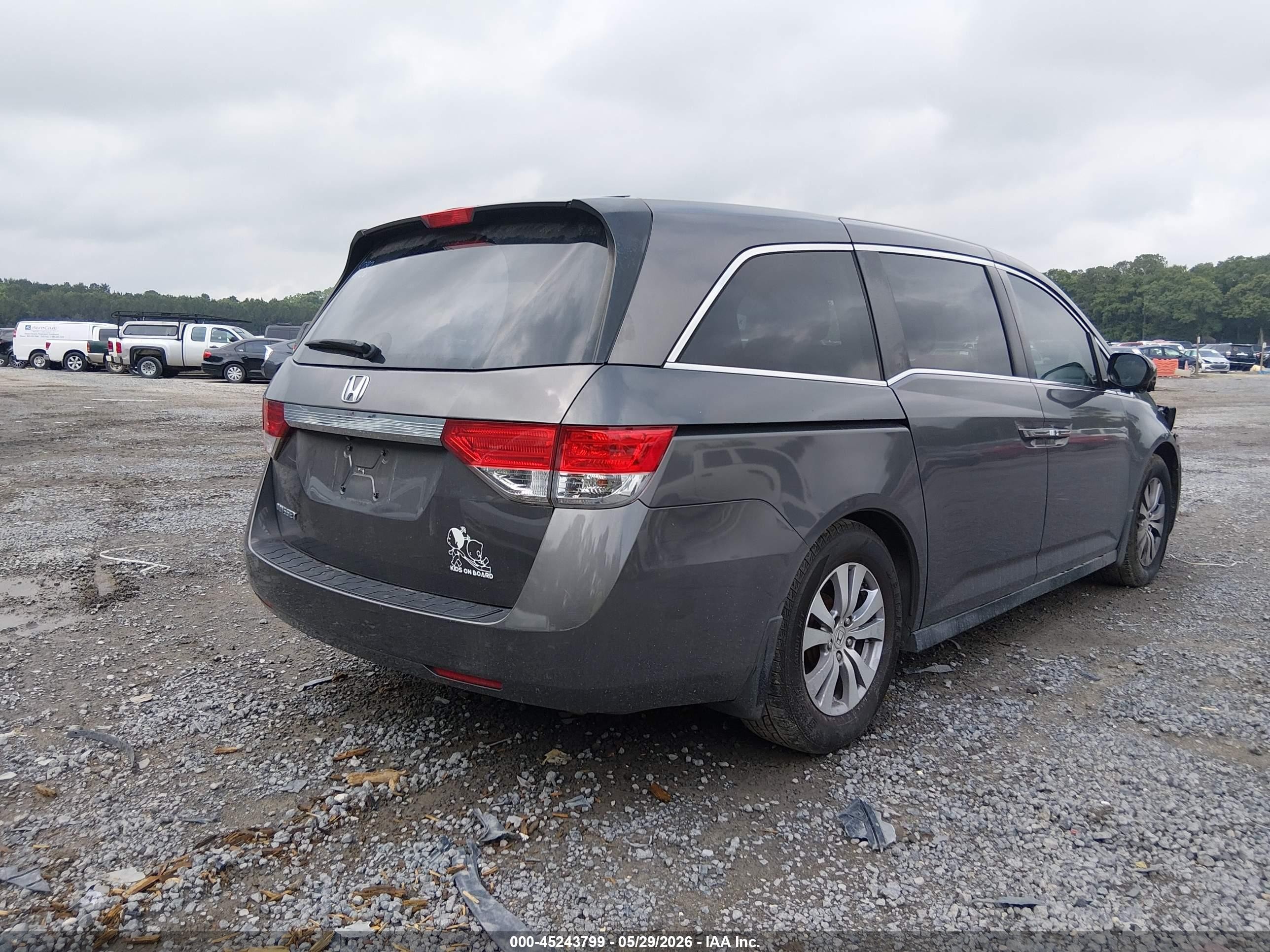 2014 Honda Odyssey Ex-l Gray vin: 5FNRL5H60EB052371