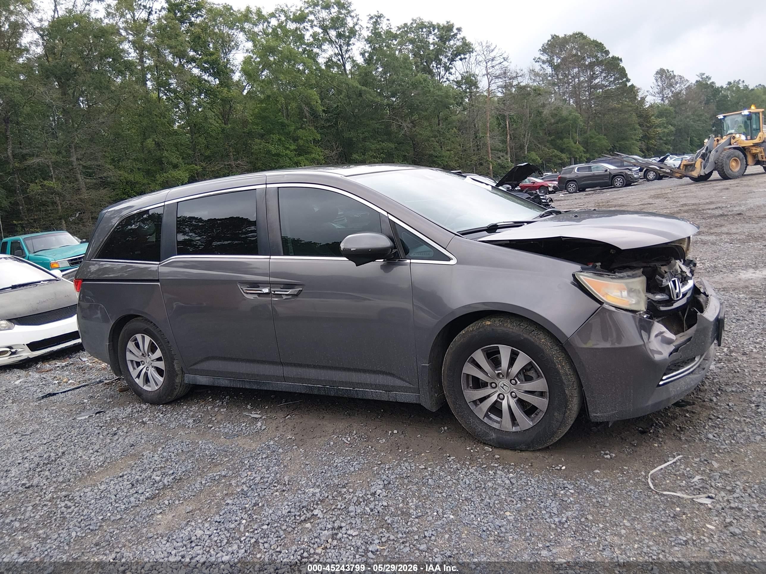 2014 Honda Odyssey Ex-l Gray vin: 5FNRL5H60EB052371