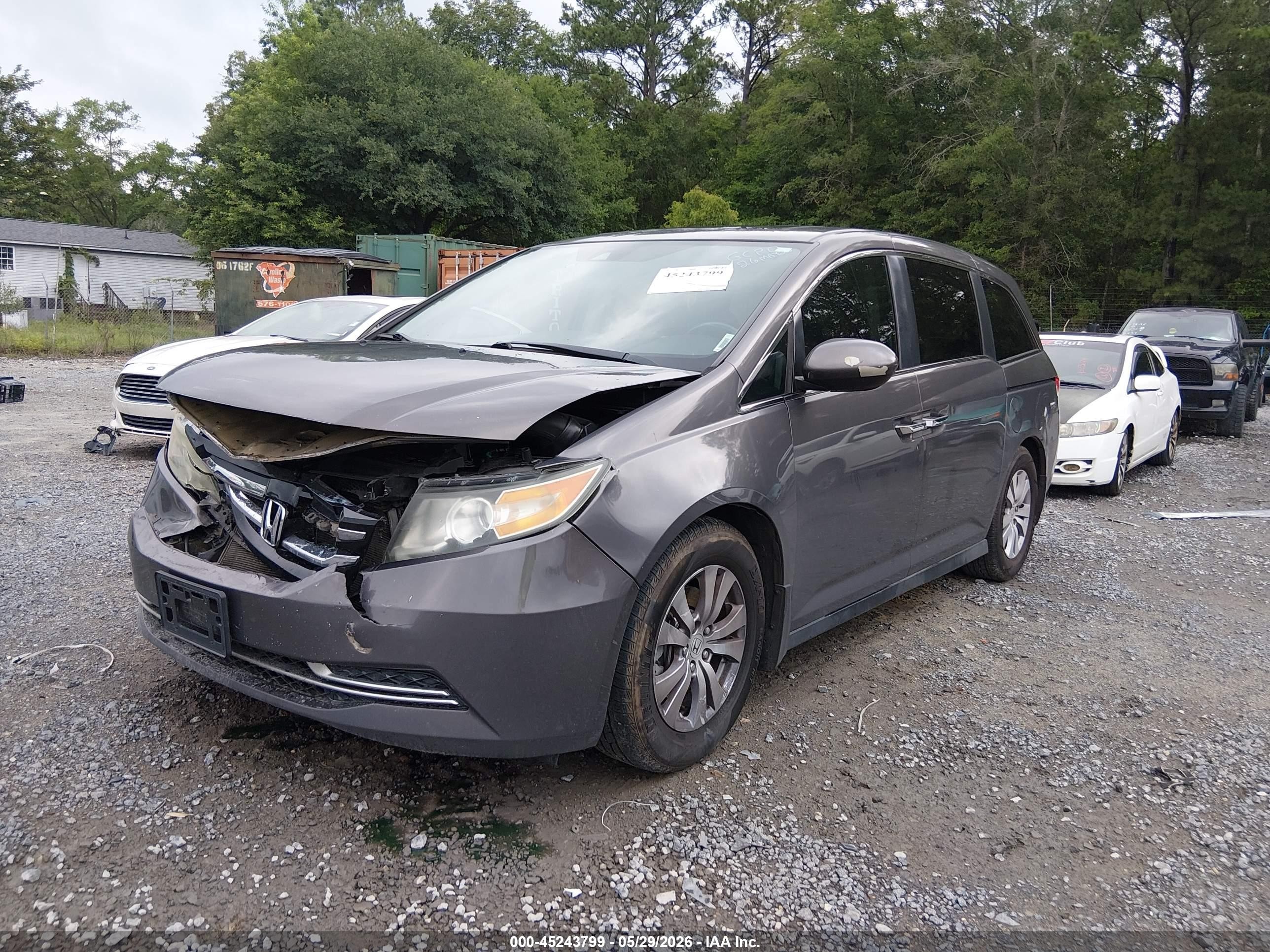 2014 Honda Odyssey Ex-l Gray vin: 5FNRL5H60EB052371