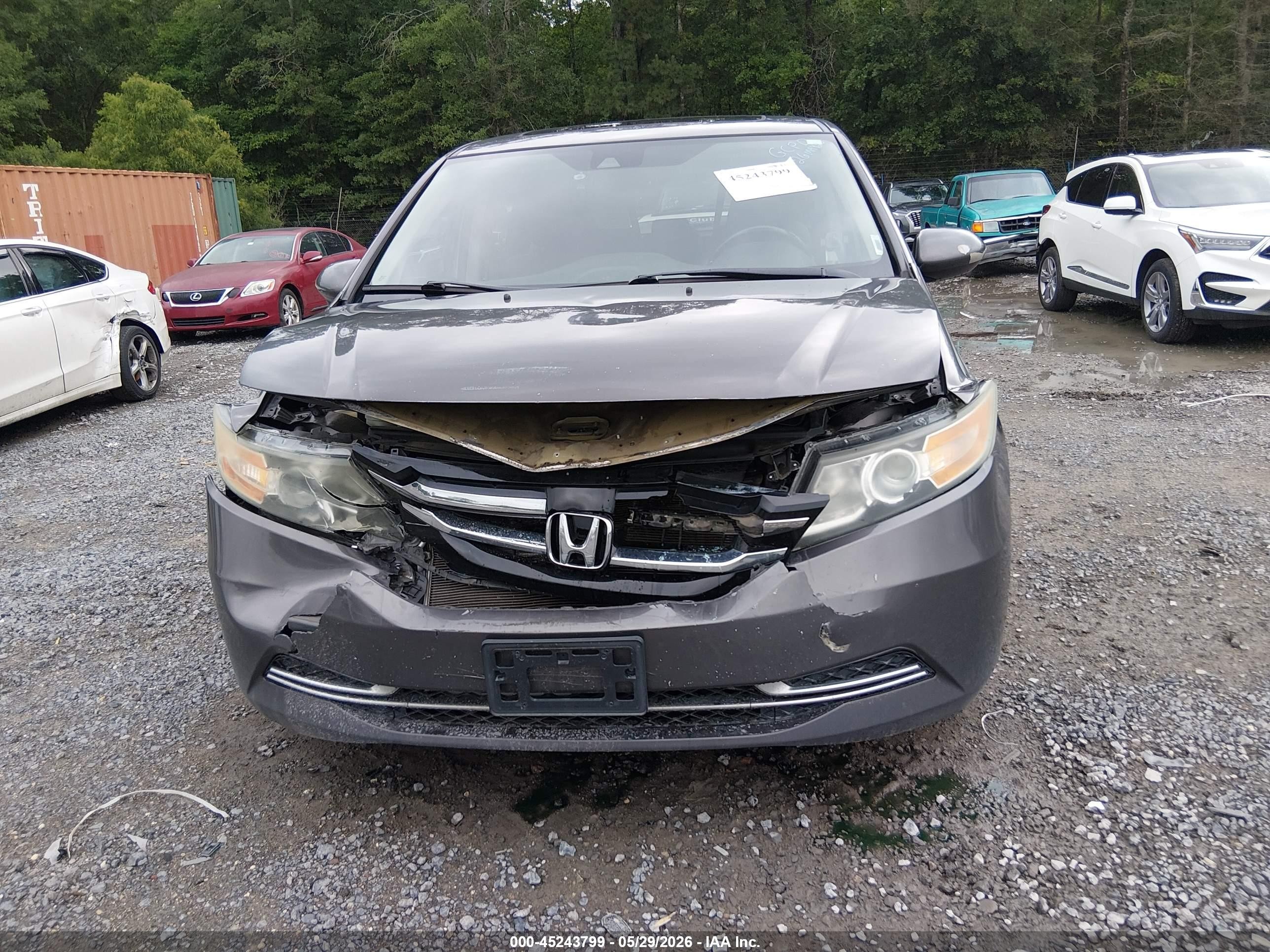 2014 Honda Odyssey Ex-l Gray vin: 5FNRL5H60EB052371