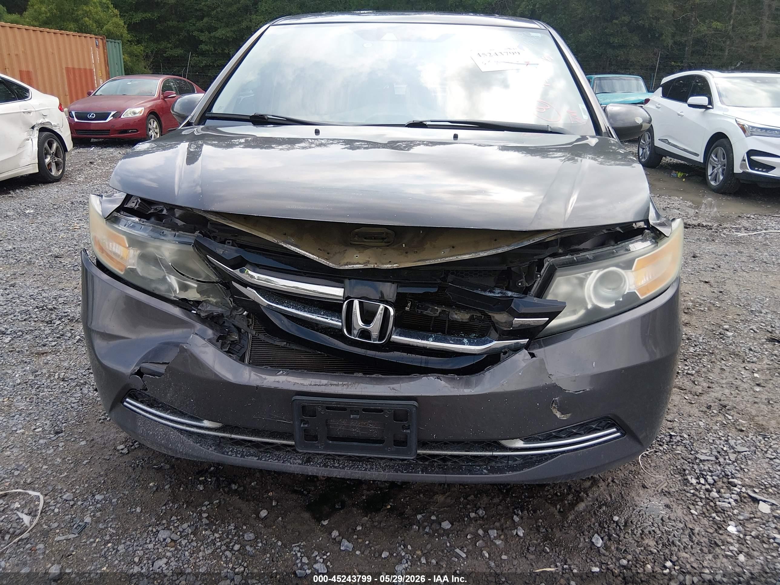 2014 Honda Odyssey Ex-l Gray vin: 5FNRL5H60EB052371