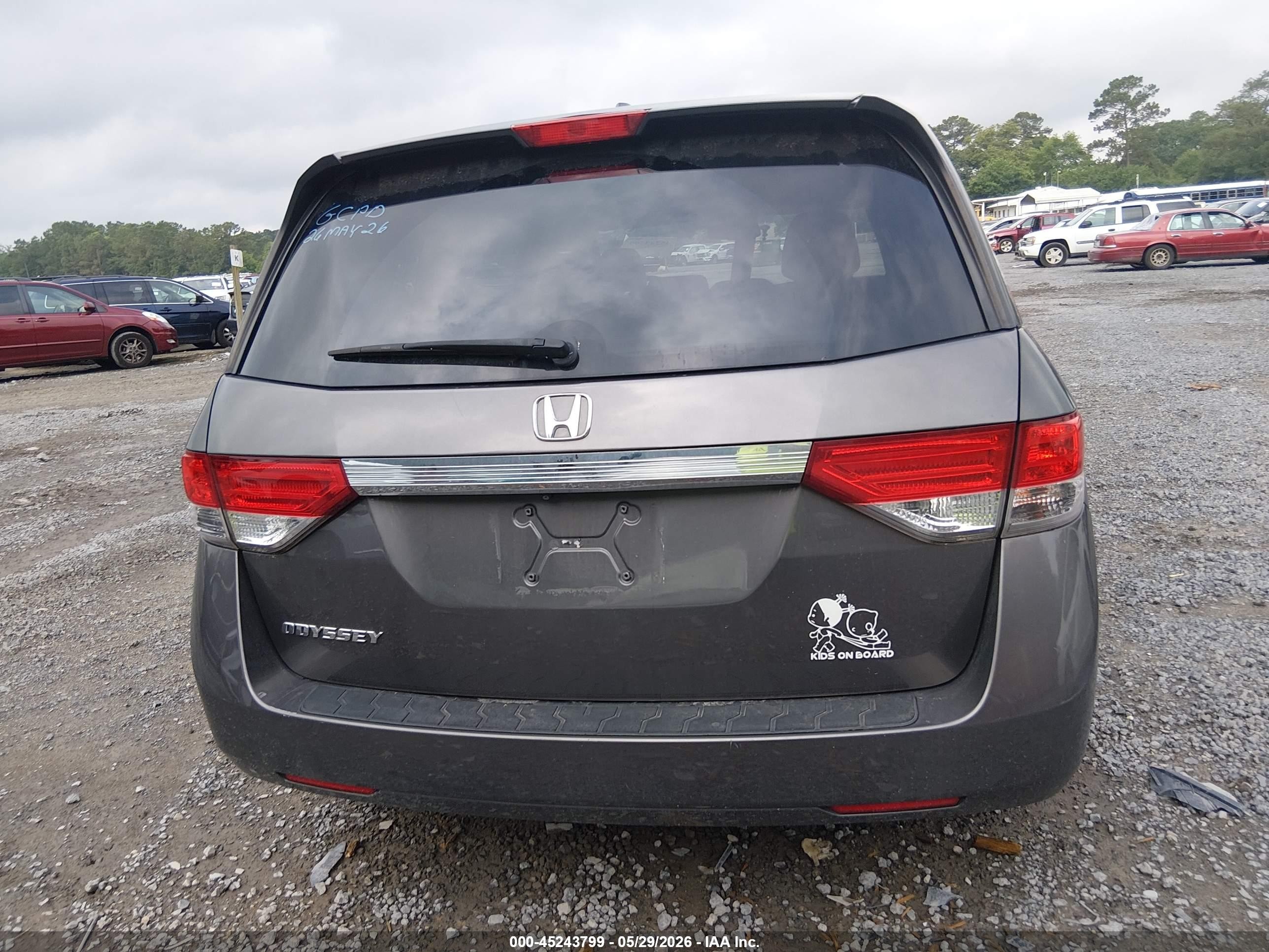 2014 Honda Odyssey Ex-l Gray vin: 5FNRL5H60EB052371