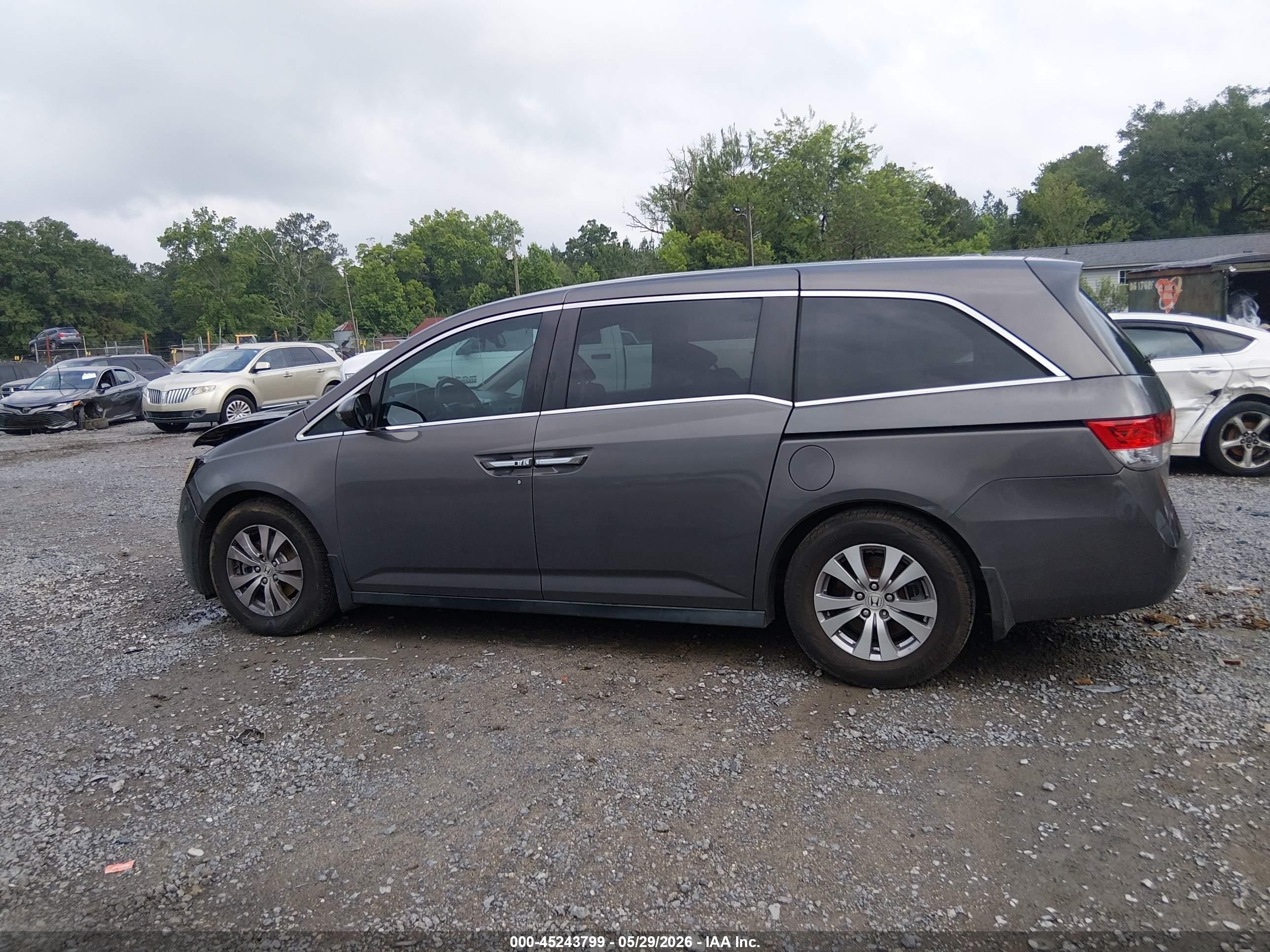 2014 Honda Odyssey Ex-l Gray vin: 5FNRL5H60EB052371