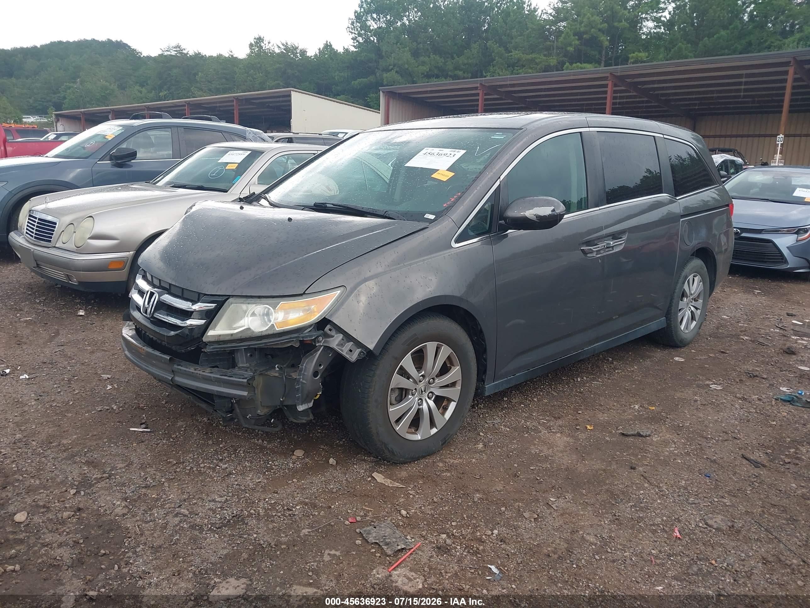 2014 Honda Odyssey Ex-l Gray vin: 5FNRL5H60EB065928