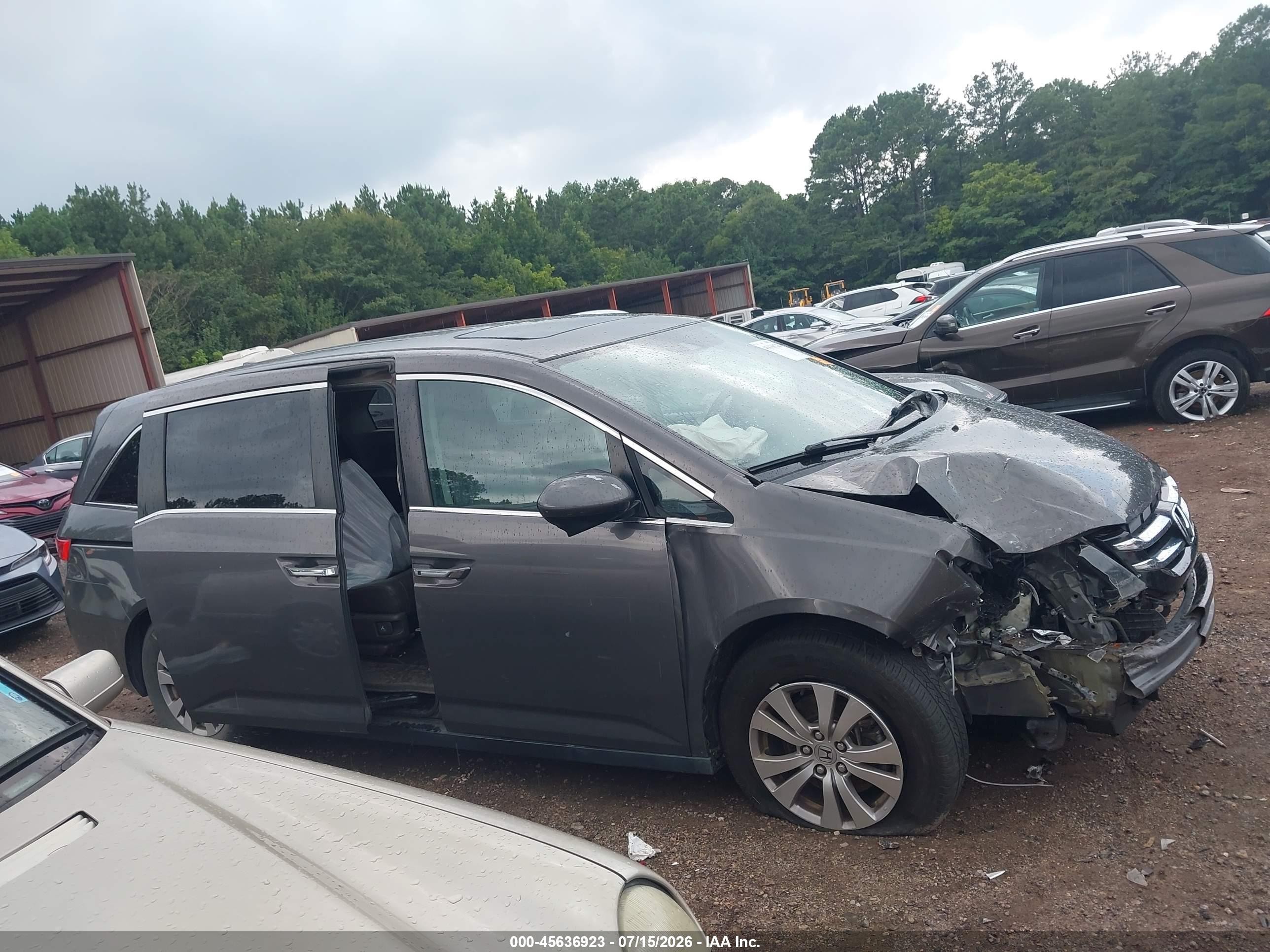 2014 Honda Odyssey Ex-l Gray vin: 5FNRL5H60EB065928