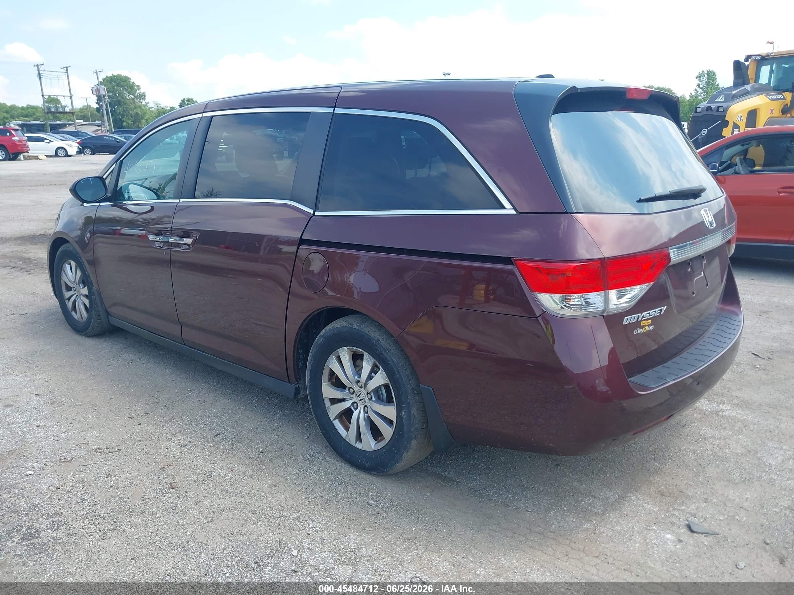 2014 Honda Odyssey Ex-l Burgundy vin: 5FNRL5H60EB098010