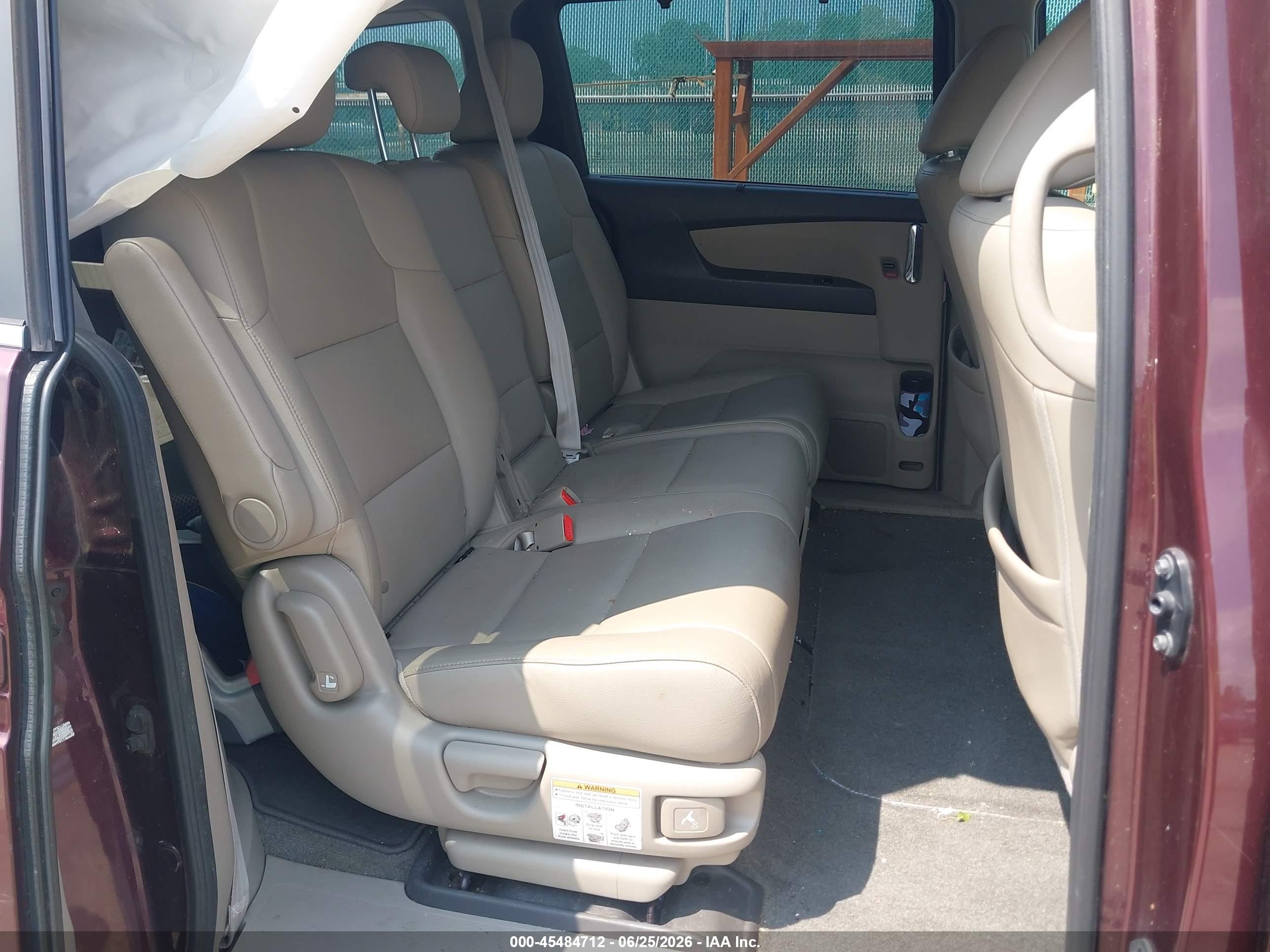 2014 Honda Odyssey Ex-l Burgundy vin: 5FNRL5H60EB098010