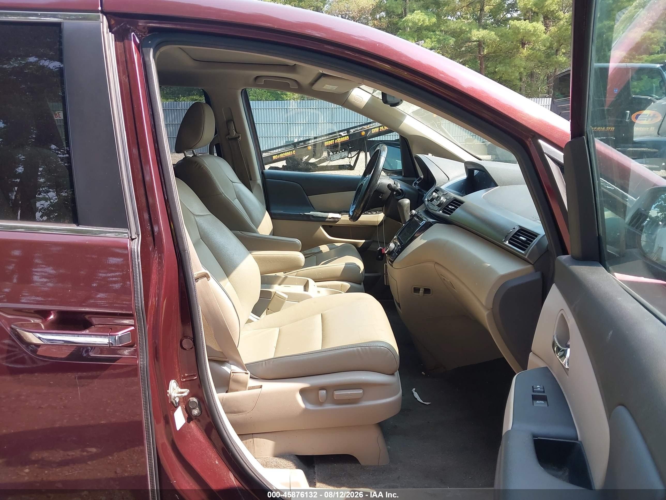 2014 Honda Odyssey Ex-l Red vin: 5FNRL5H60EB109636