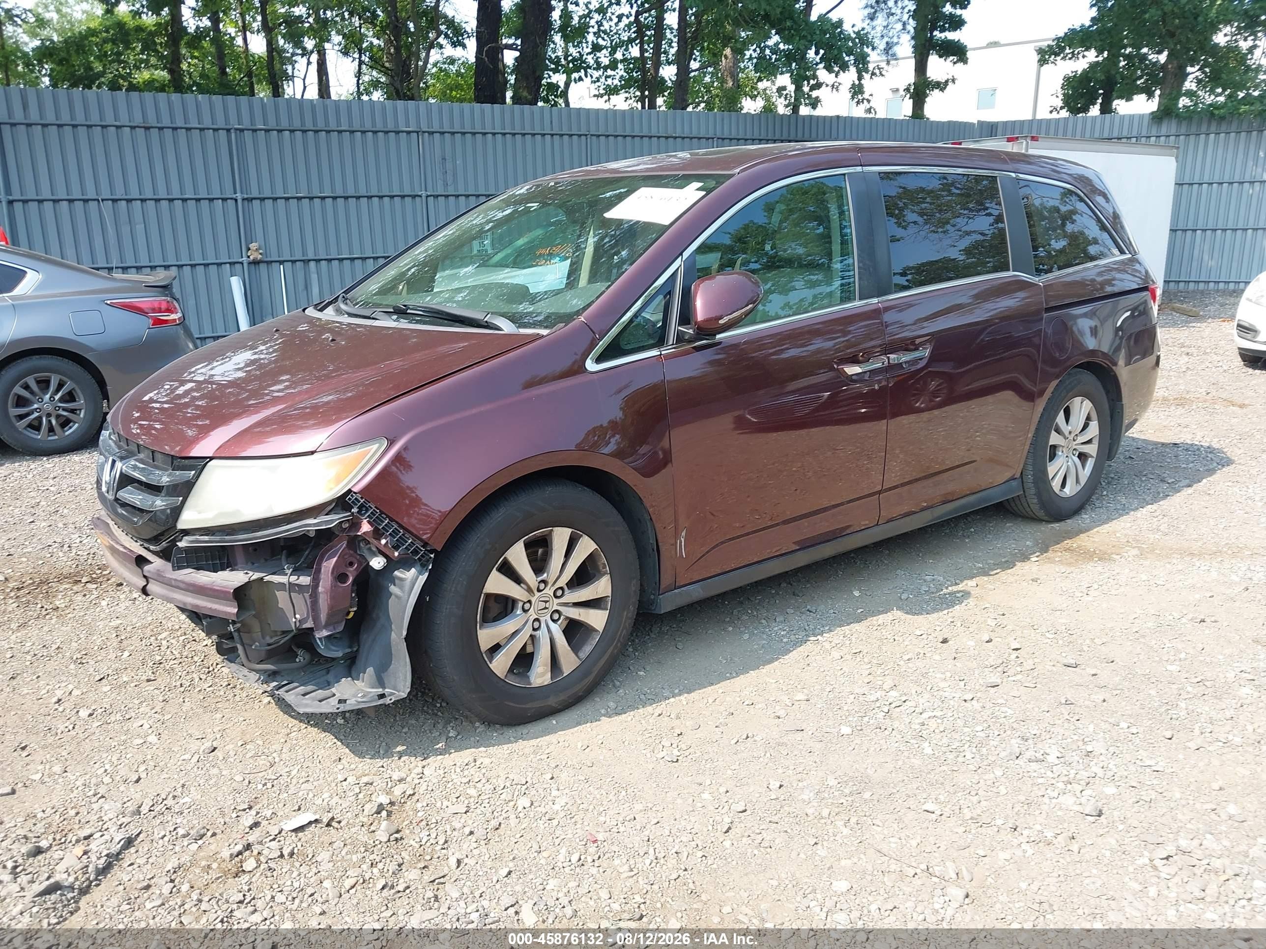 2014 Honda Odyssey Ex-l Red vin: 5FNRL5H60EB109636