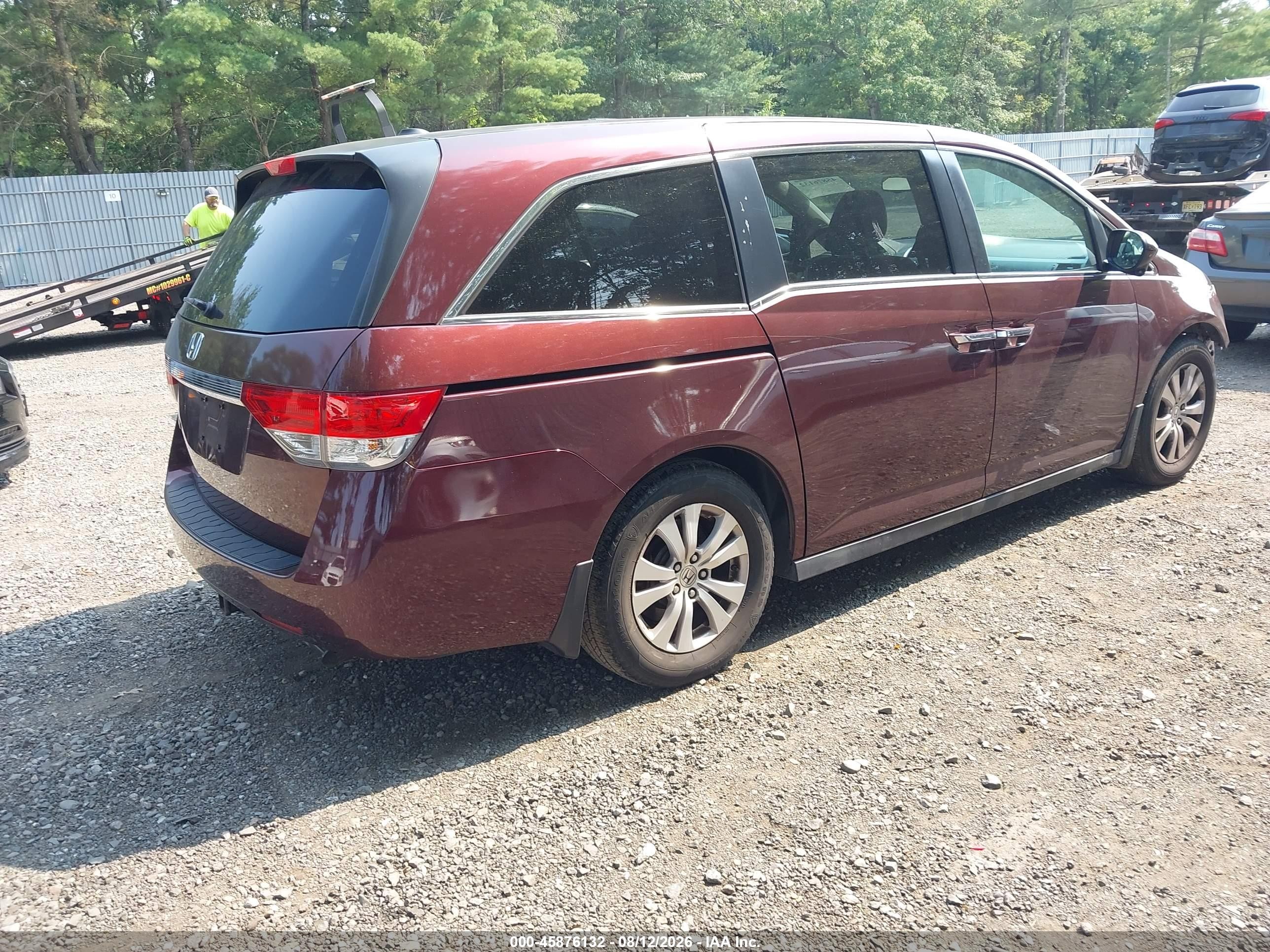 2014 Honda Odyssey Ex-l Red vin: 5FNRL5H60EB109636