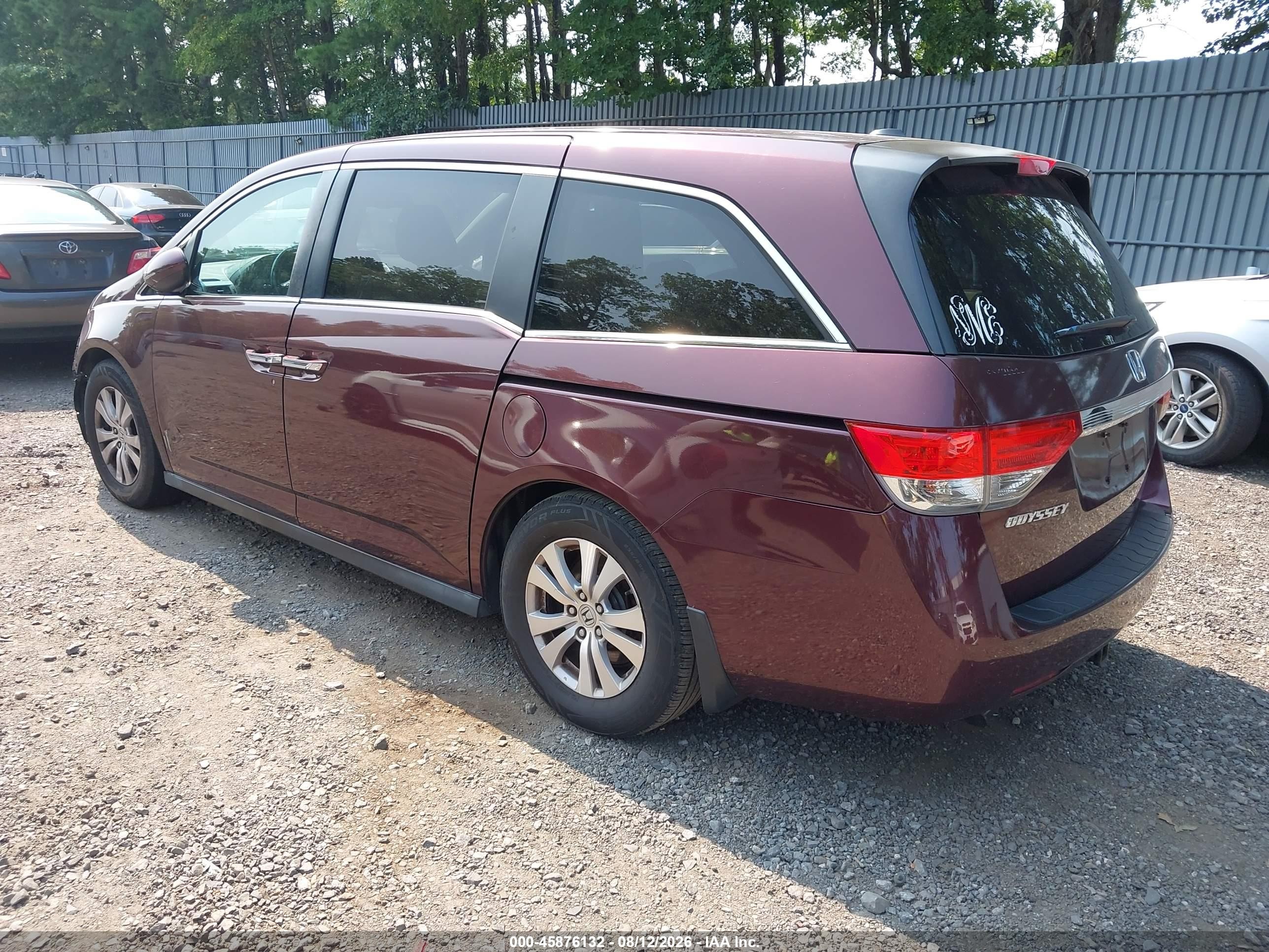 2014 Honda Odyssey Ex-l Red vin: 5FNRL5H60EB109636