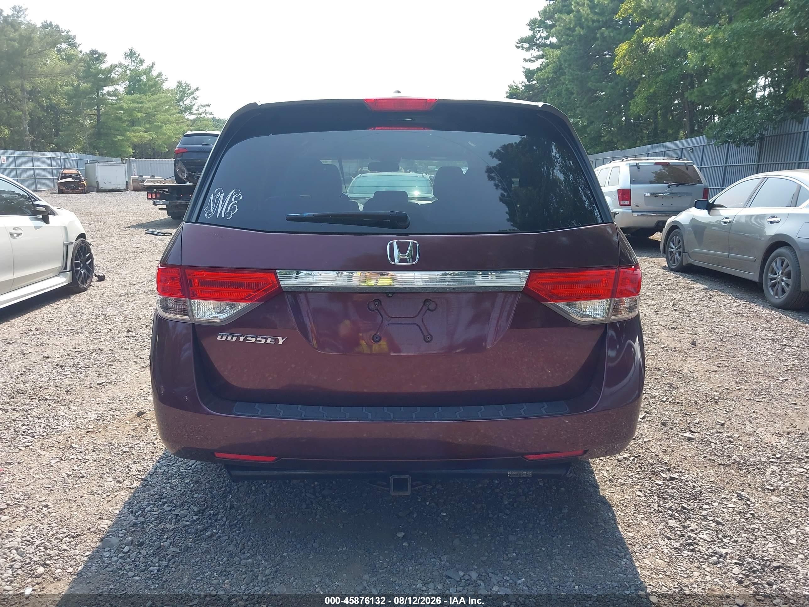 2014 Honda Odyssey Ex-l Red vin: 5FNRL5H60EB109636