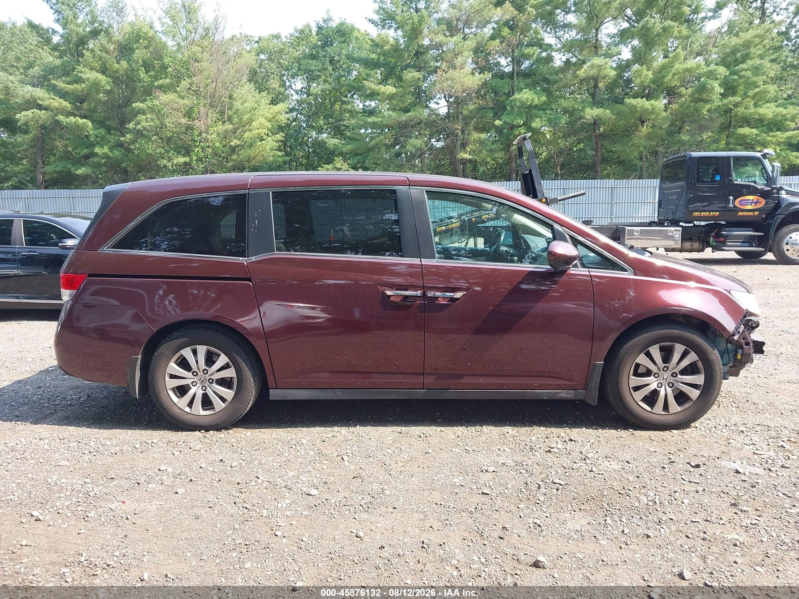 2014 Honda Odyssey Ex-l Red vin: 5FNRL5H60EB109636