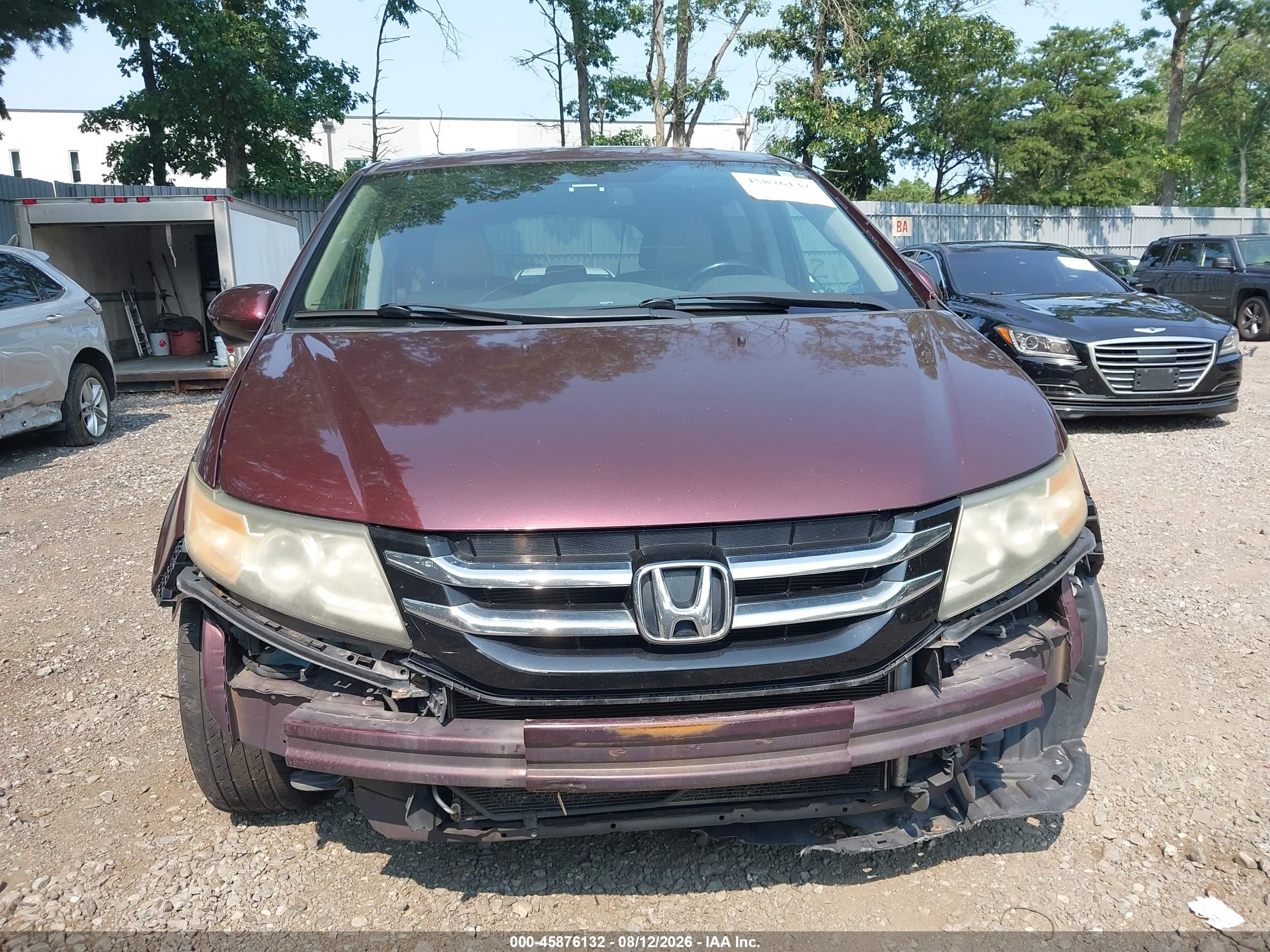 2014 Honda Odyssey Ex-l Red vin: 5FNRL5H60EB109636