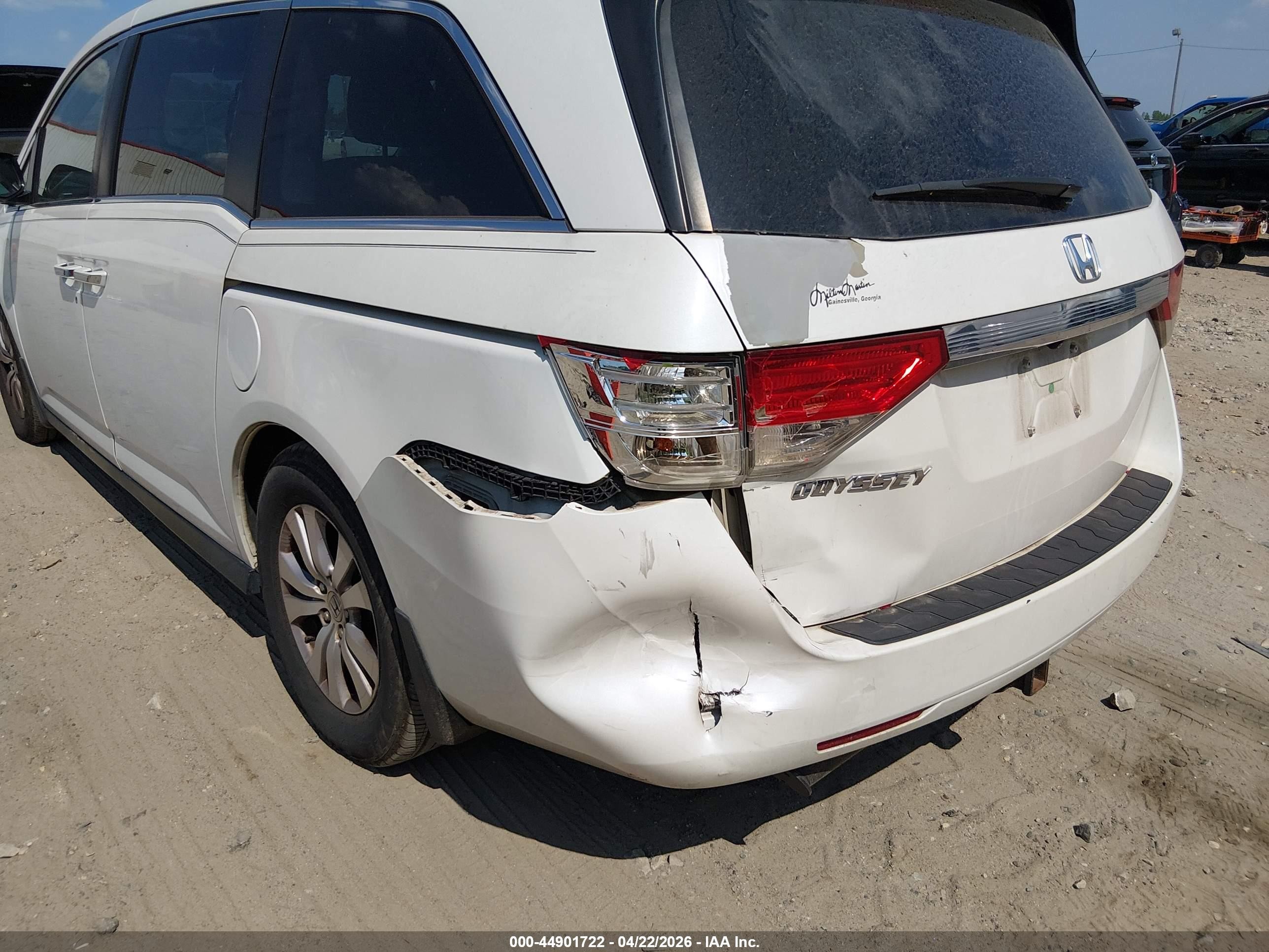 2014 Honda Odyssey Ex-l White vin: 5FNRL5H60EB110253