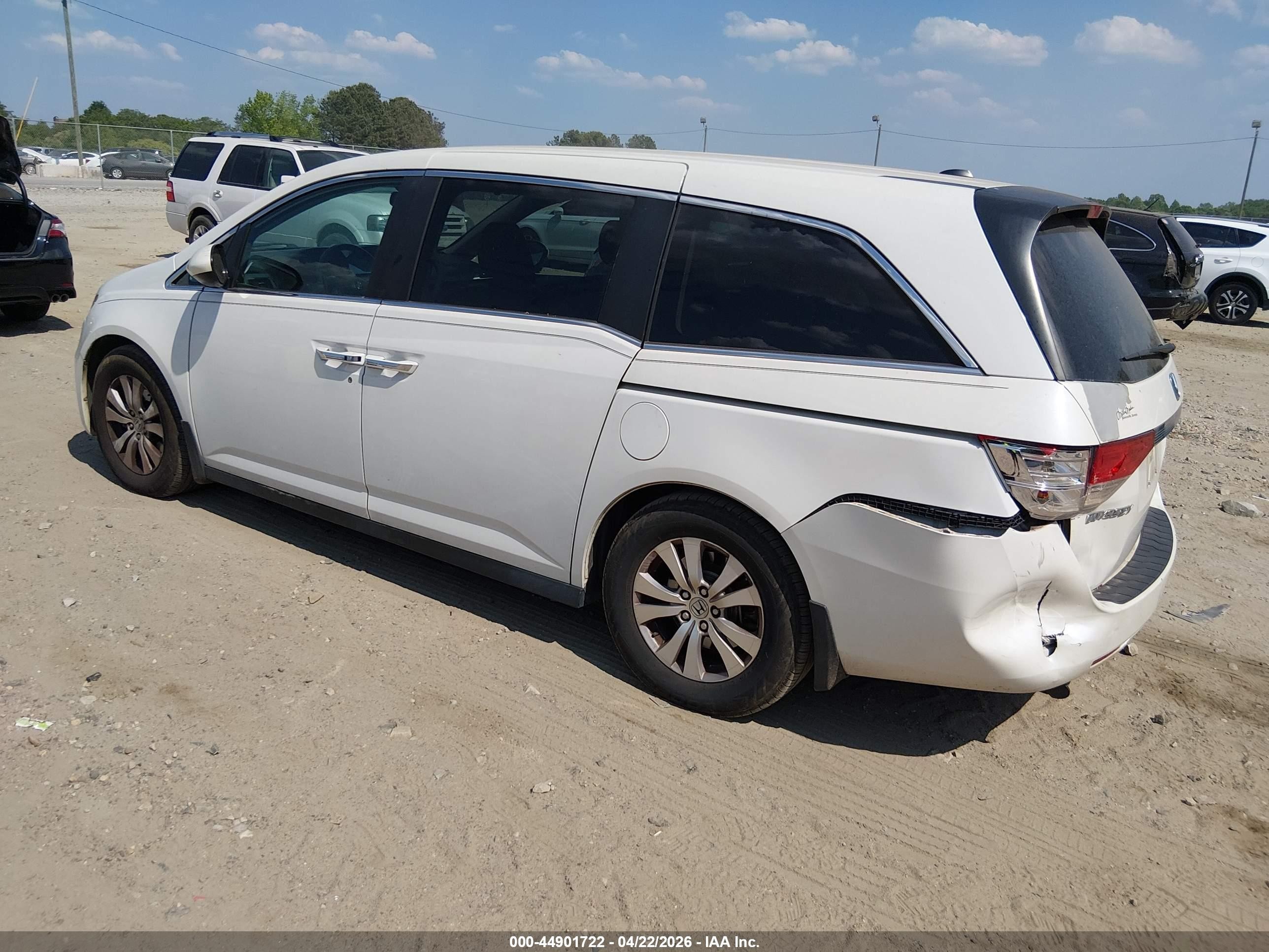 2014 Honda Odyssey Ex-l White vin: 5FNRL5H60EB110253