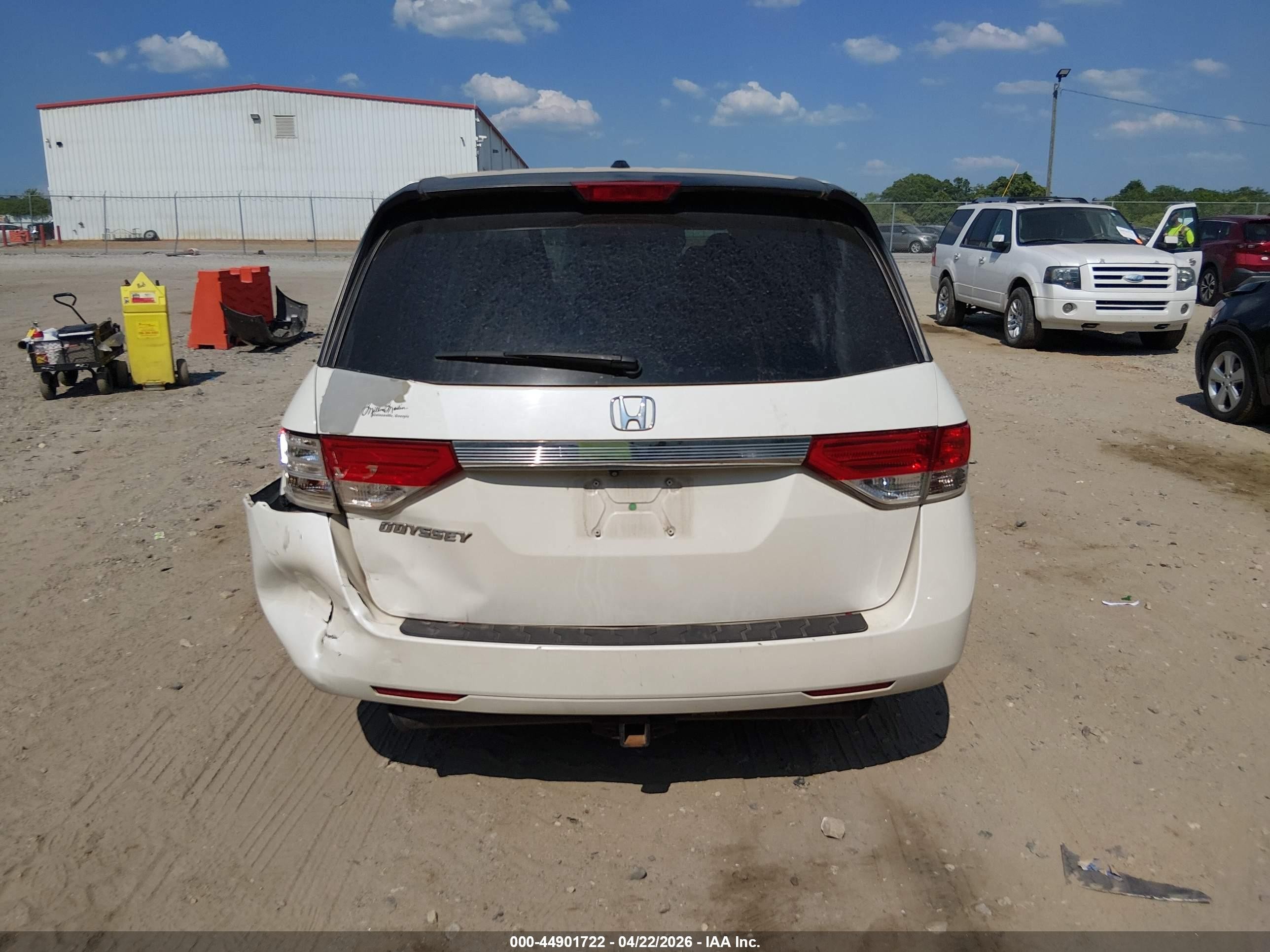 2014 Honda Odyssey Ex-l White vin: 5FNRL5H60EB110253