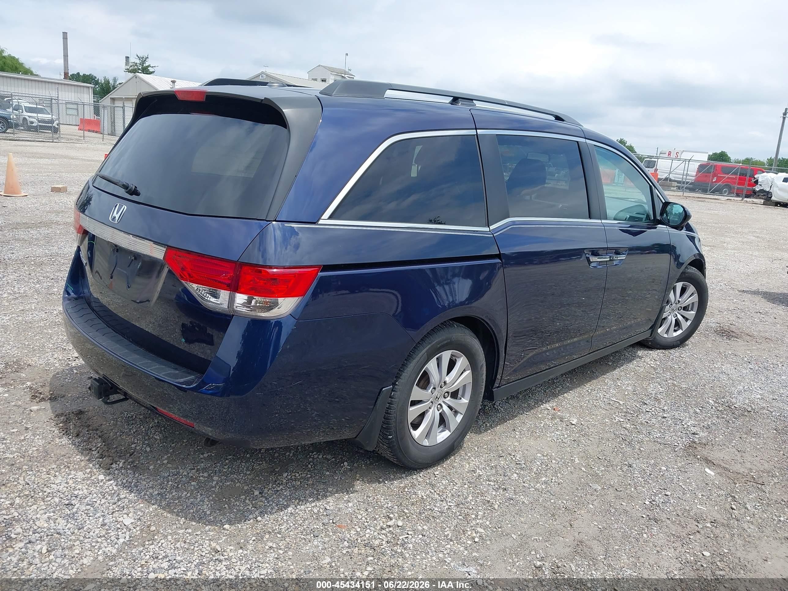 2014 Honda Odyssey Ex-l Blue vin: 5FNRL5H60EB114173
