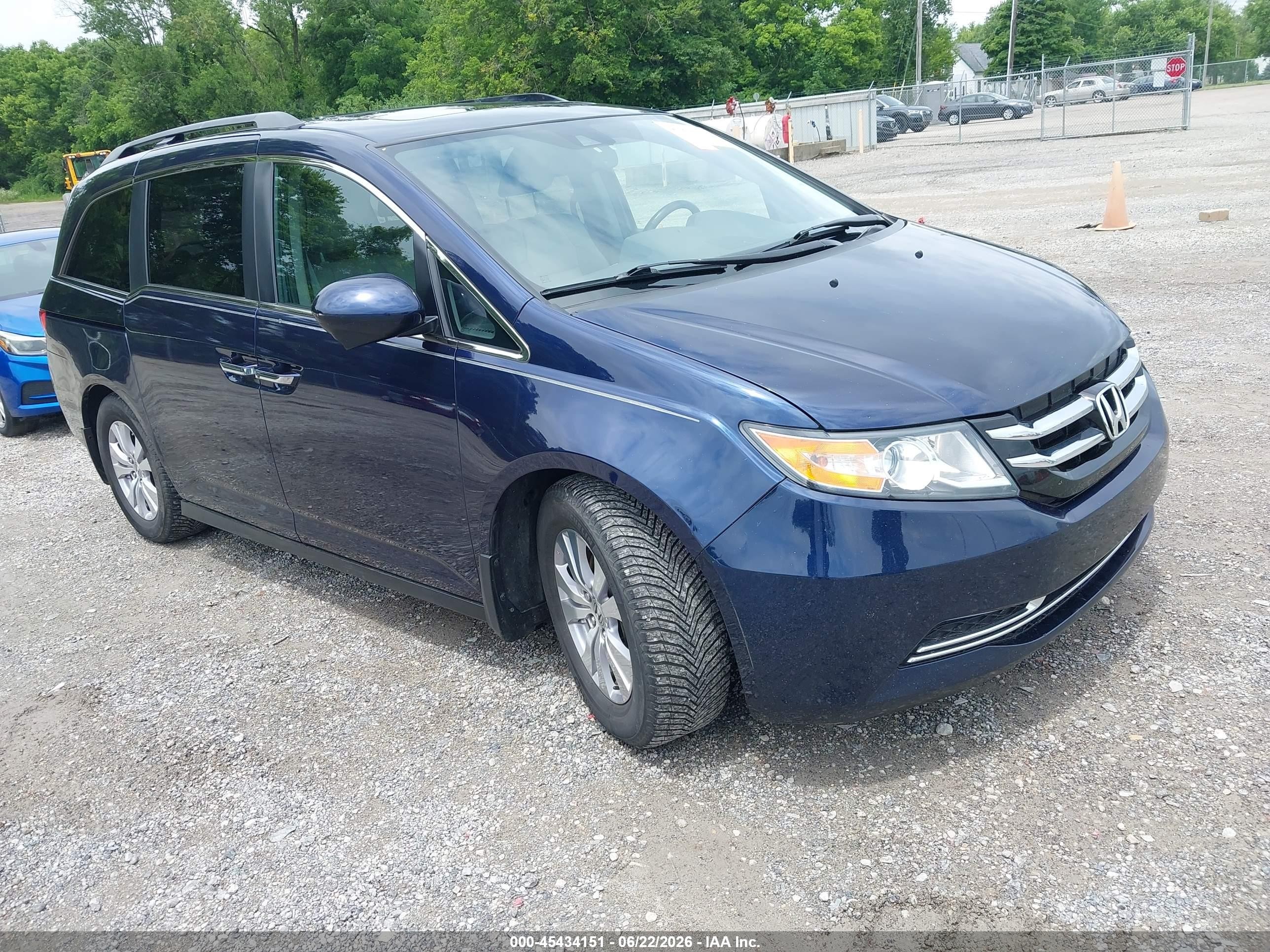 2014 Honda Odyssey Ex-l Blue vin: 5FNRL5H60EB114173