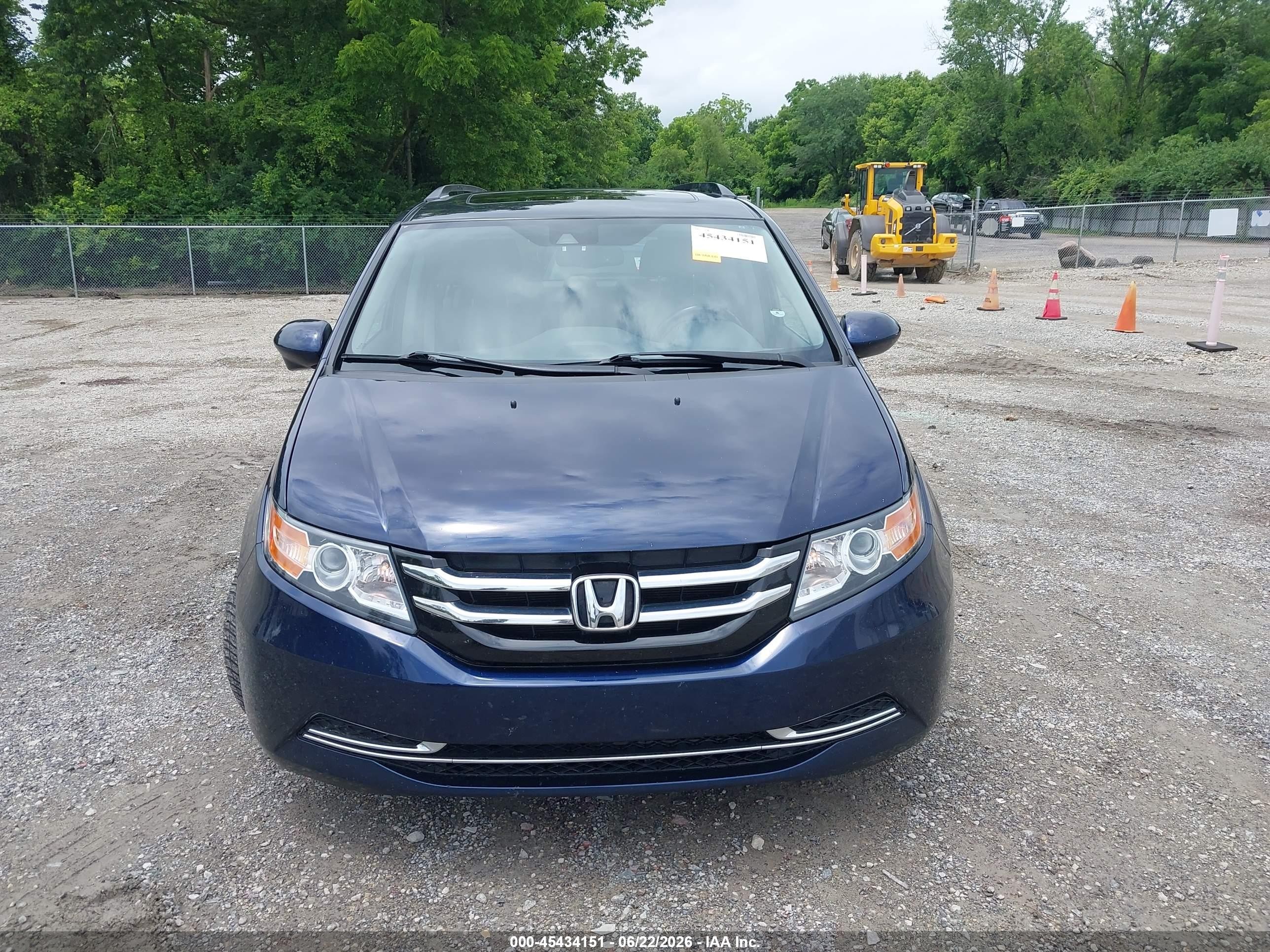 2014 Honda Odyssey Ex-l Blue vin: 5FNRL5H60EB114173