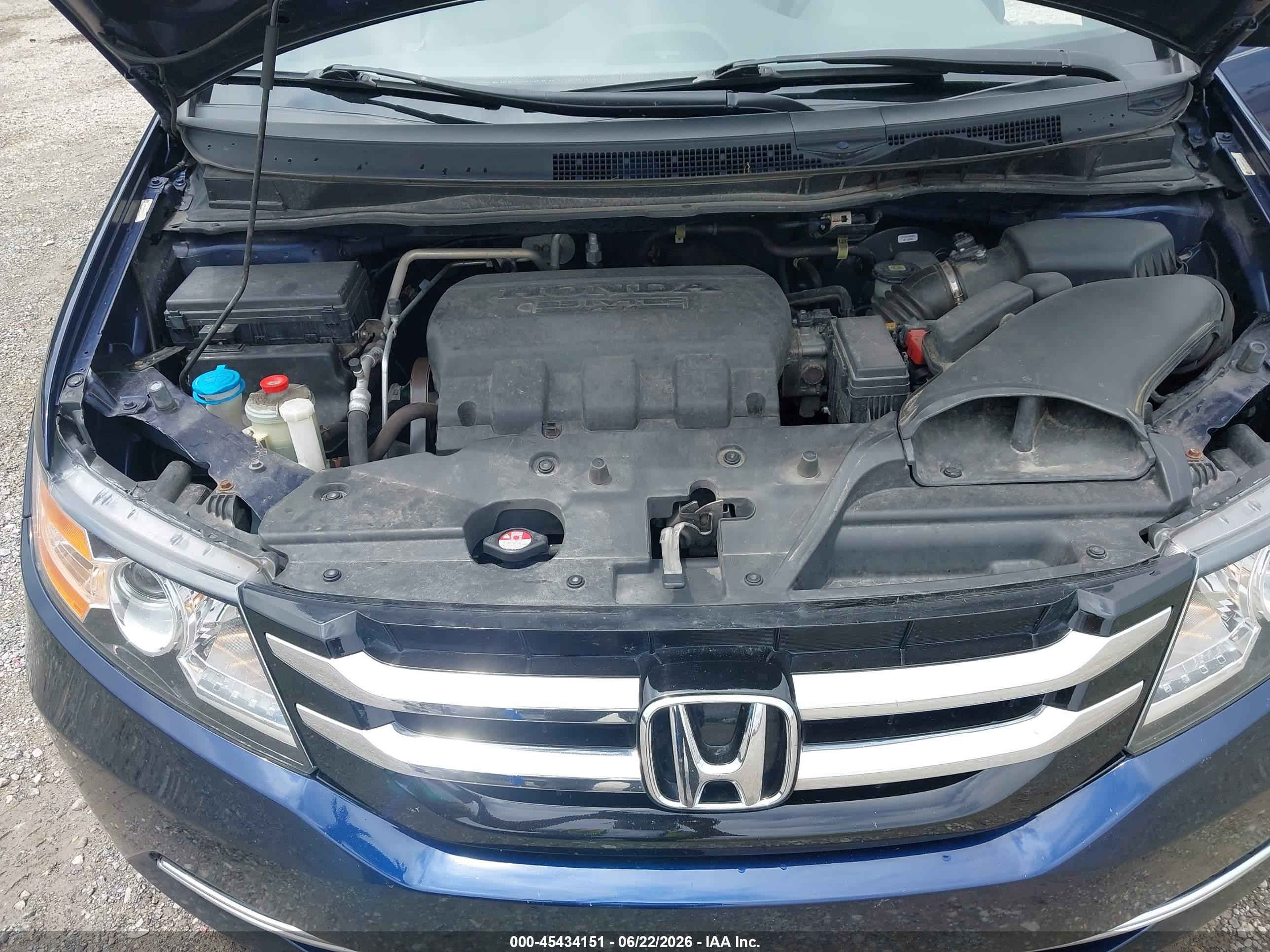 2014 Honda Odyssey Ex-l Blue vin: 5FNRL5H60EB114173