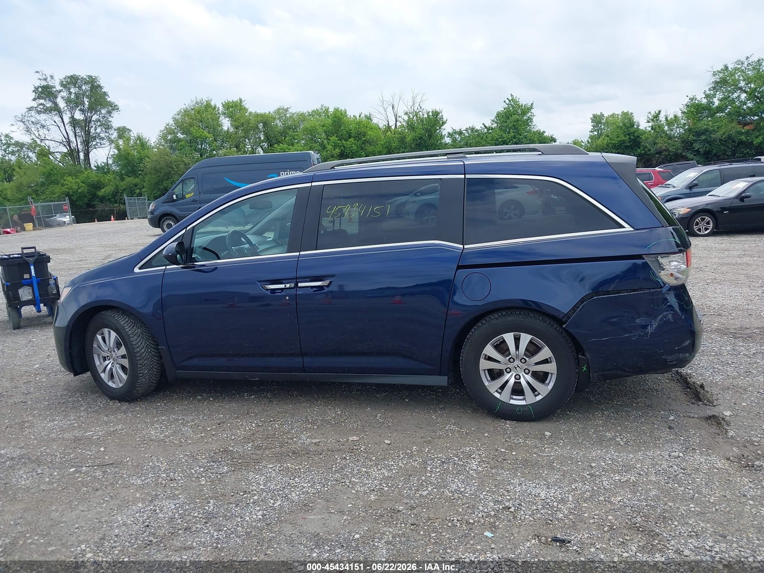 2014 Honda Odyssey Ex-l Blue vin: 5FNRL5H60EB114173